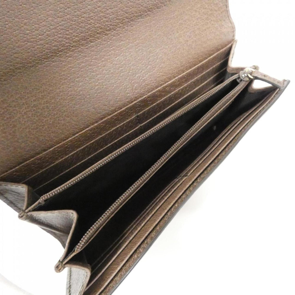 Gucci Ophidia Beige Brown Gg Supreme Long Wallet (Bi-Fold) (Pre-Owned)