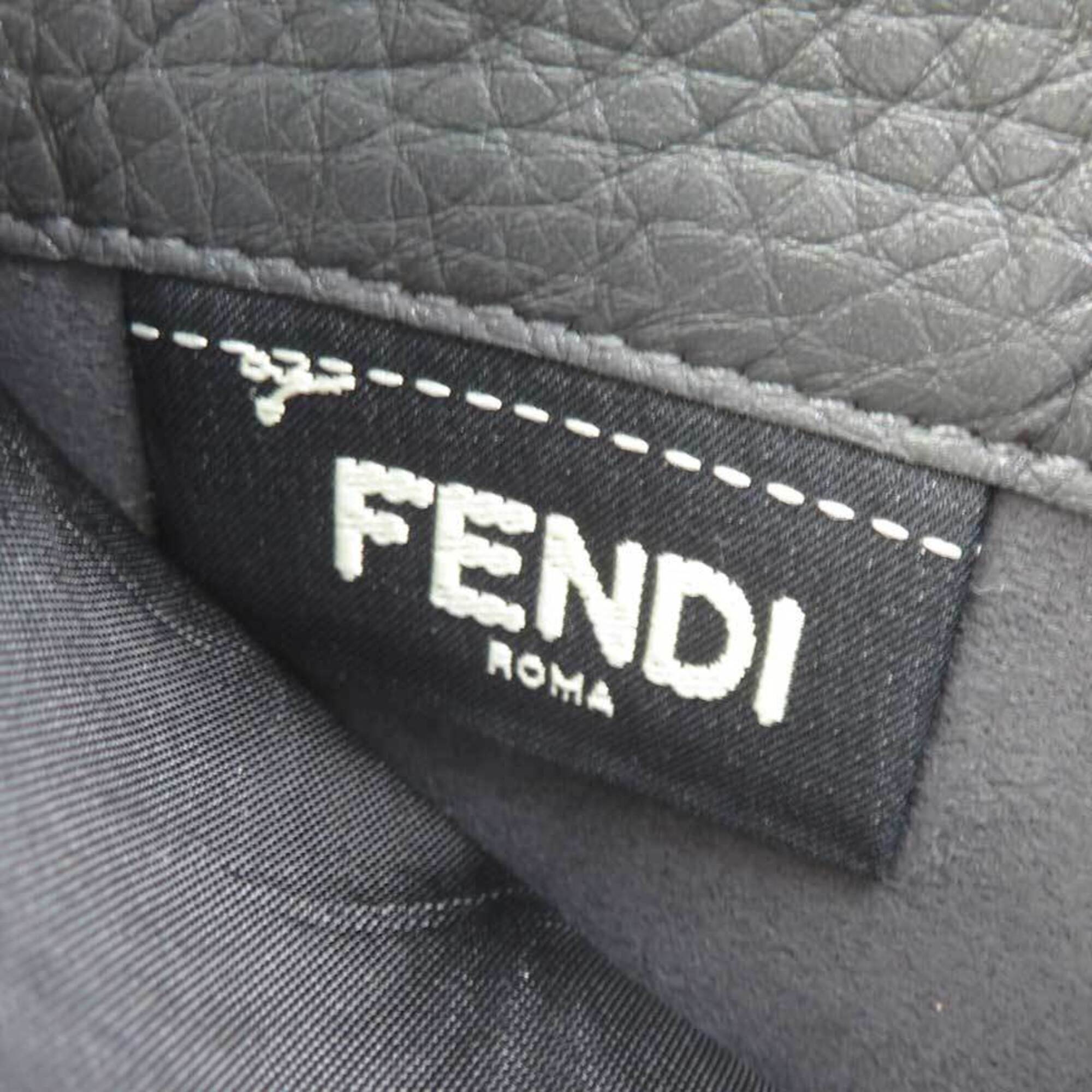 Fendi Gray Leather Long Wallet (Bi-Fold) (Pre-Owned)