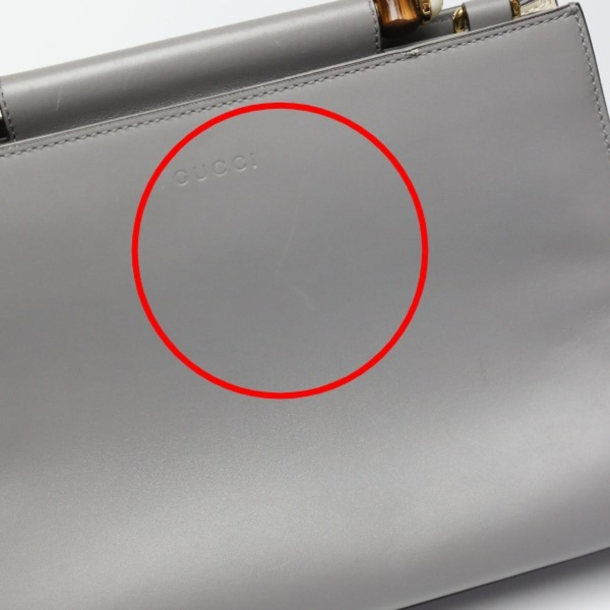 Gucci Gray Bamboo Handbag (Pre-Owned)