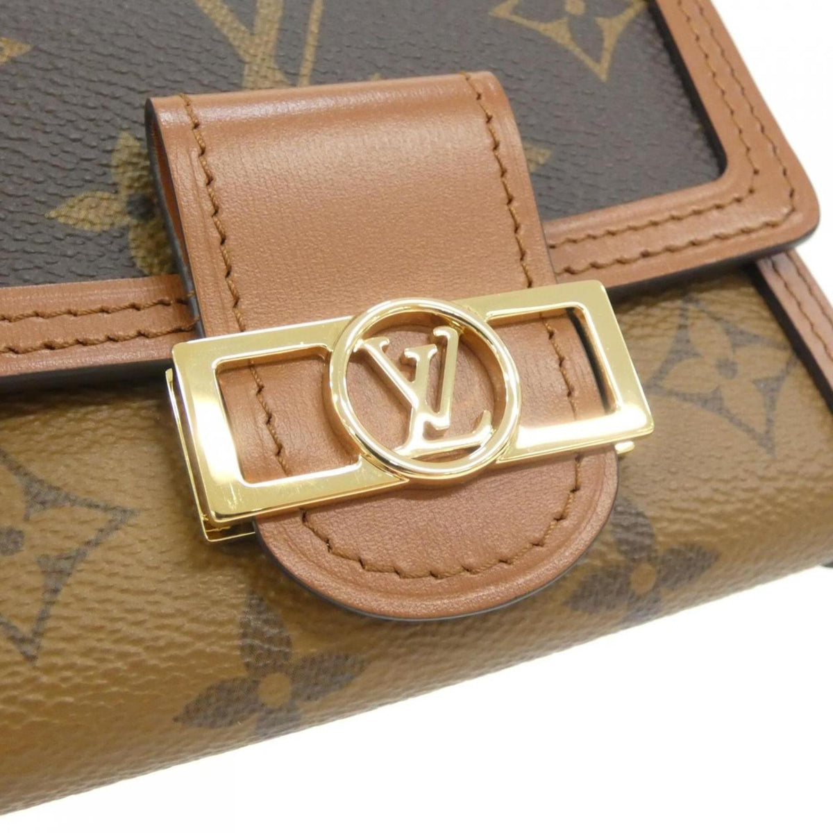 Louis Vuitton Marron Monogram Coated Canvas Wallet (Tri-Fold) (Pre-Owned)