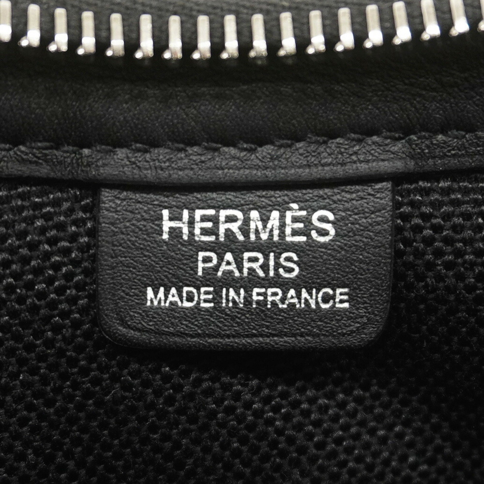 Hermes Black Swift Leather Cotton Shoulder Bag (Pre-Owned)