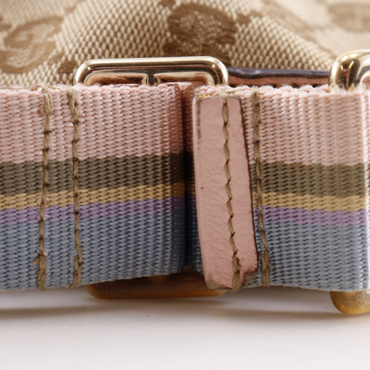 Gucci Gg Canvas Brown Pink Gg Canvas Shoulder Bag (Pre-Owned)