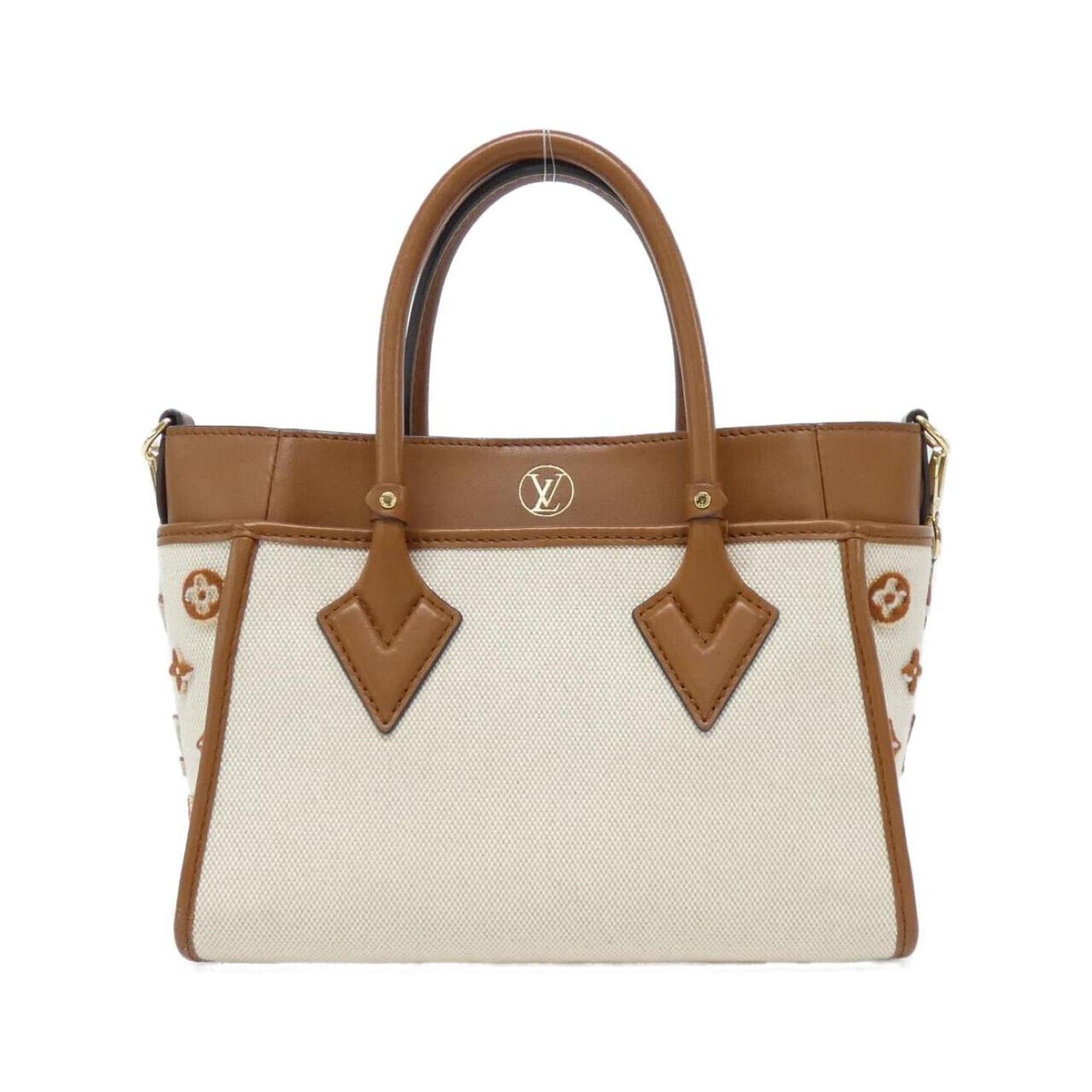 Louis Vuitton Natural Canvas Leather Handbag (Pre-Owned)