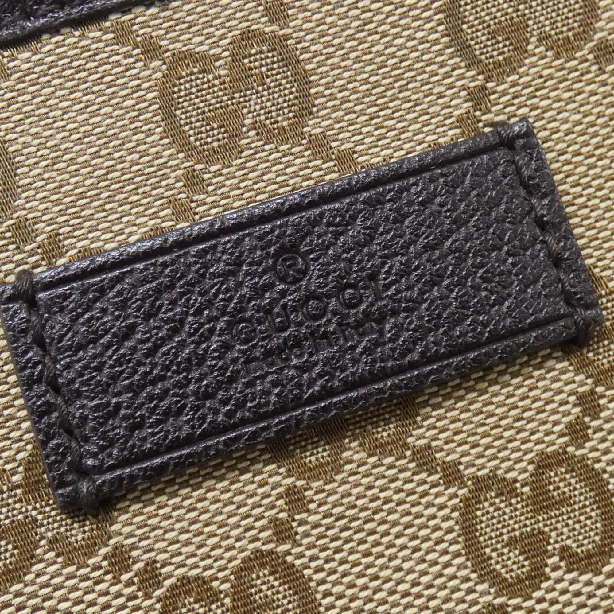 Gucci Beige Brown Gg Canvas Handbag (Pre-Owned)