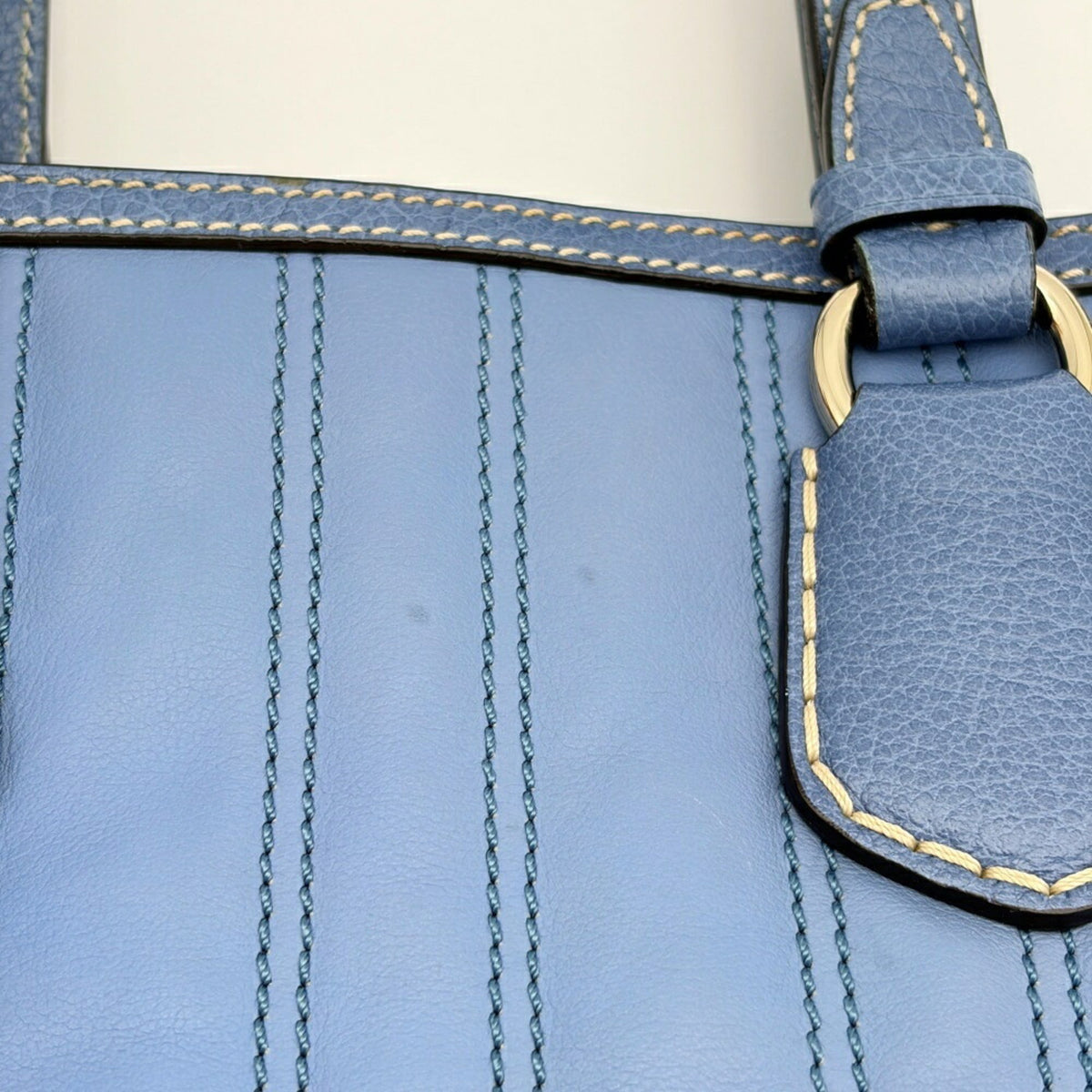 Celine Blue Leather Tote Bag (Pre-Owned)