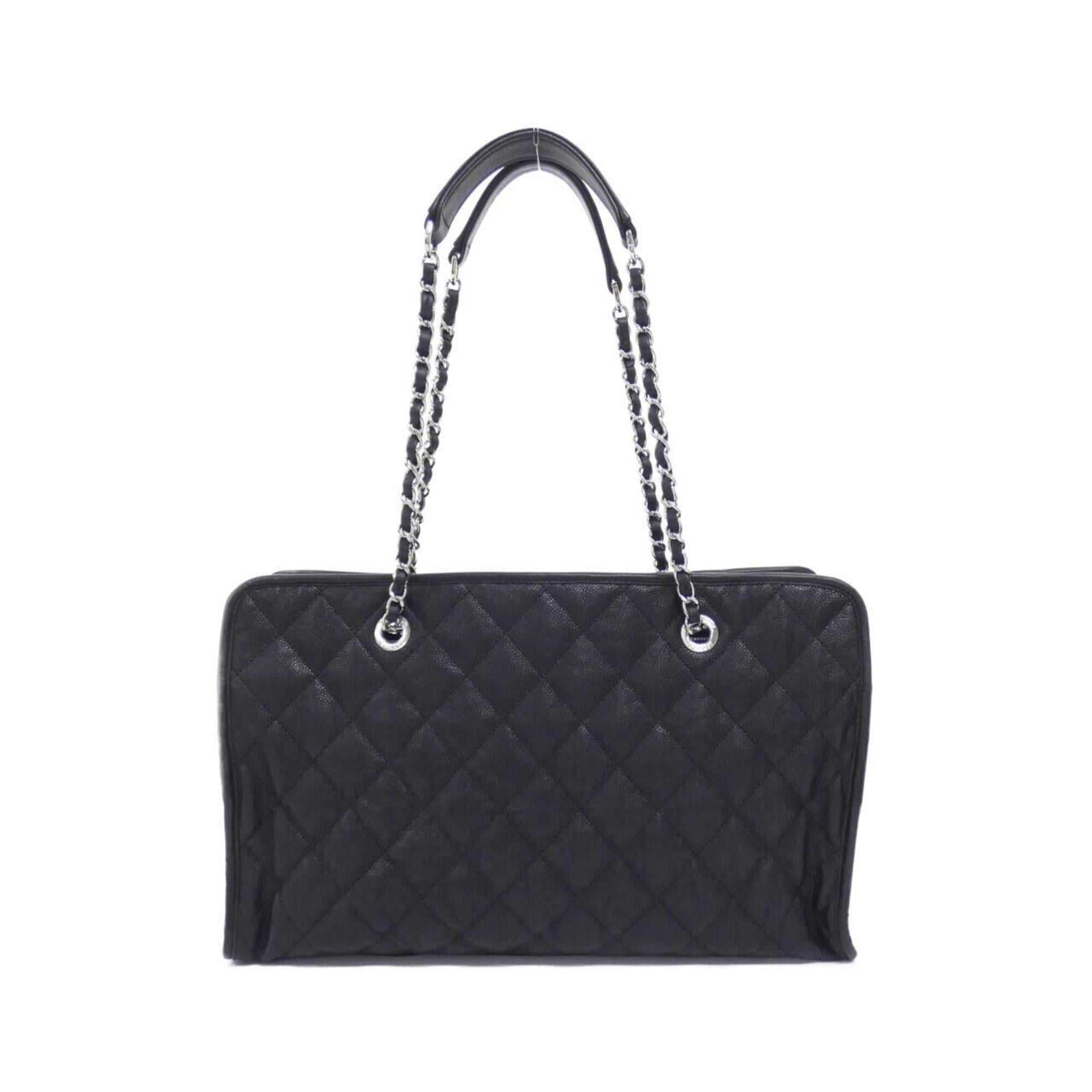 Chanel Black Grained Calfskin Shoulder Bag (Pre-Owned)