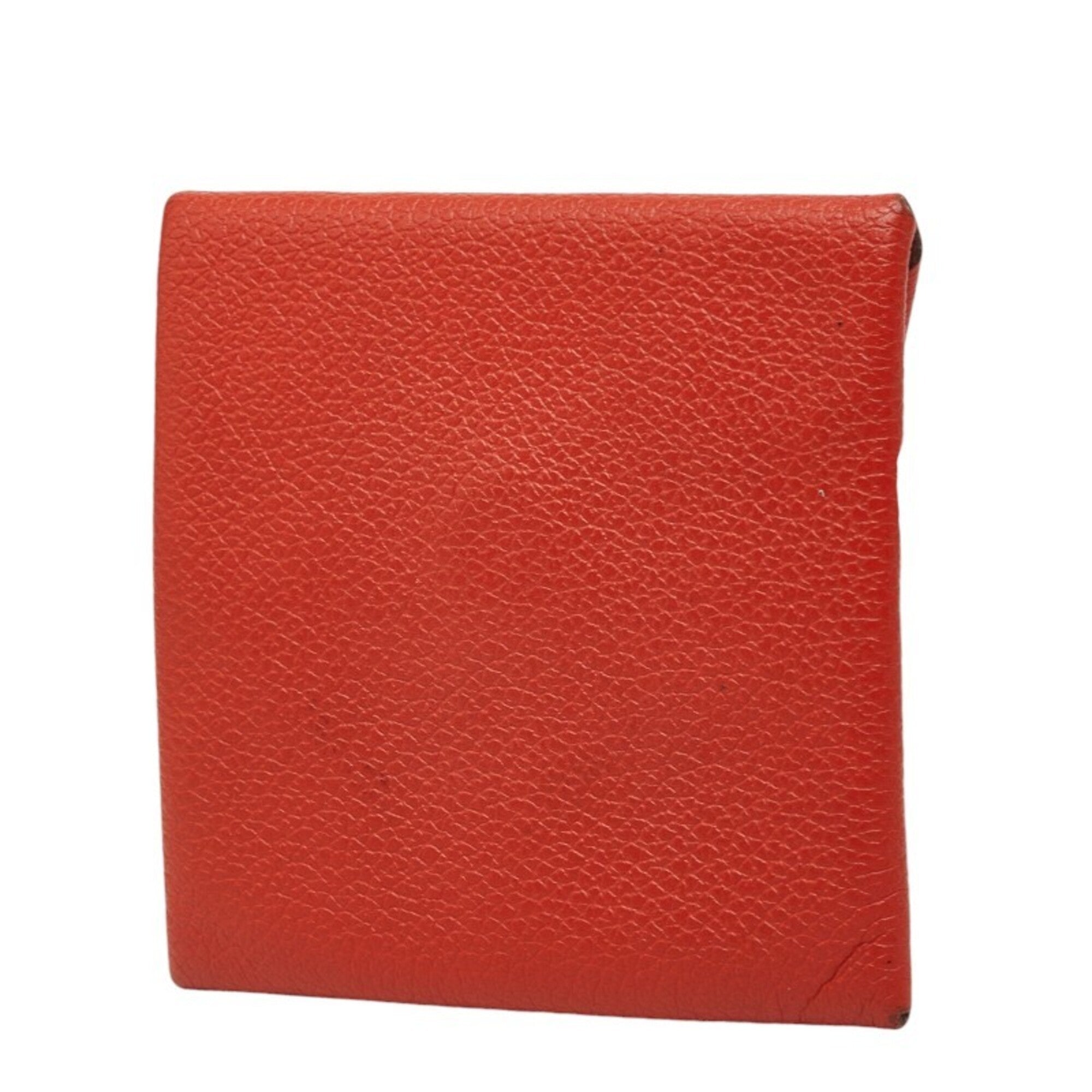 Hermes Red Color Leather Coin Purse/Coin Case (Pre-Owned)