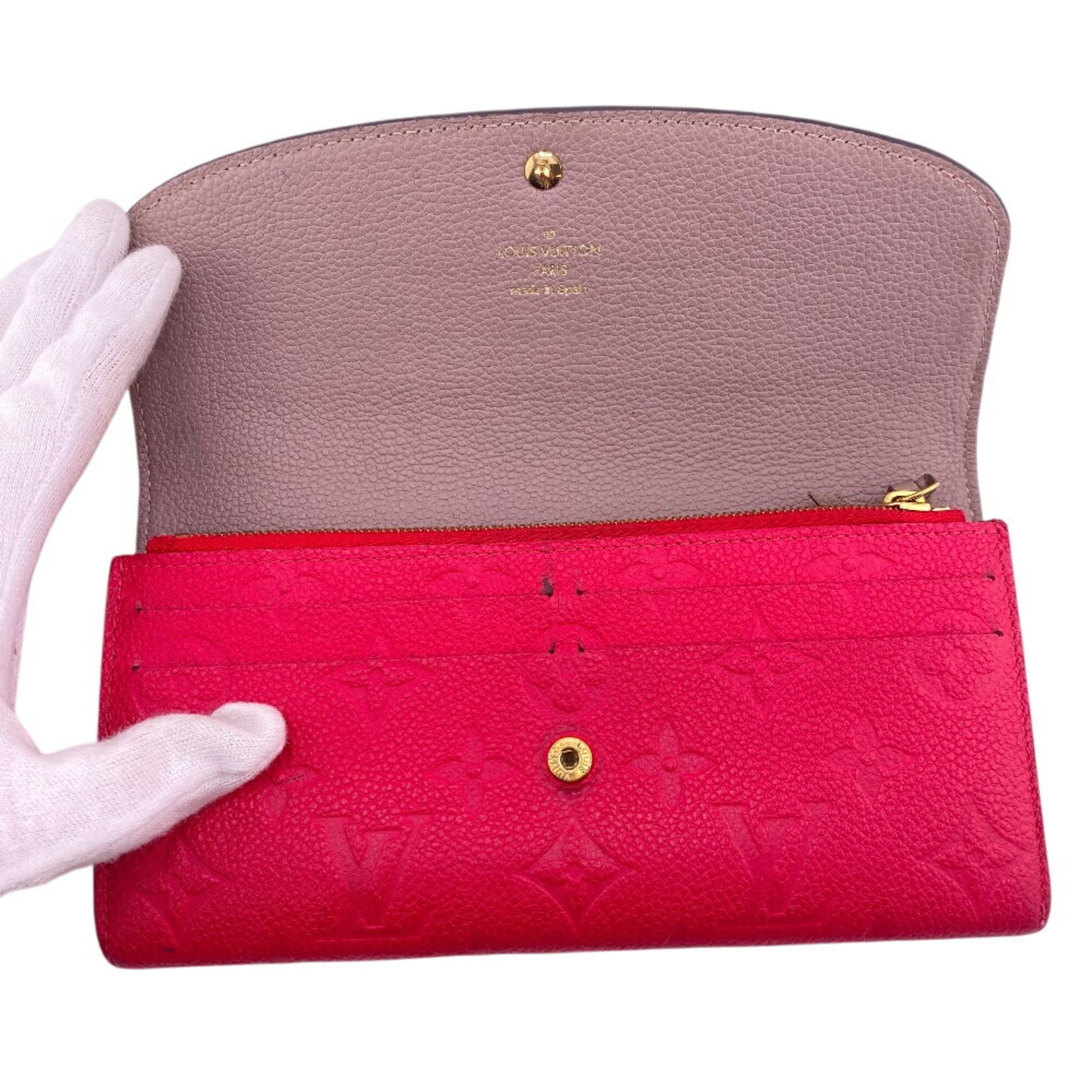 Louis Vuitton Gray Pink Monogram Empreinte Long Wallet (Tri-Fold) (Pre-Owned)
