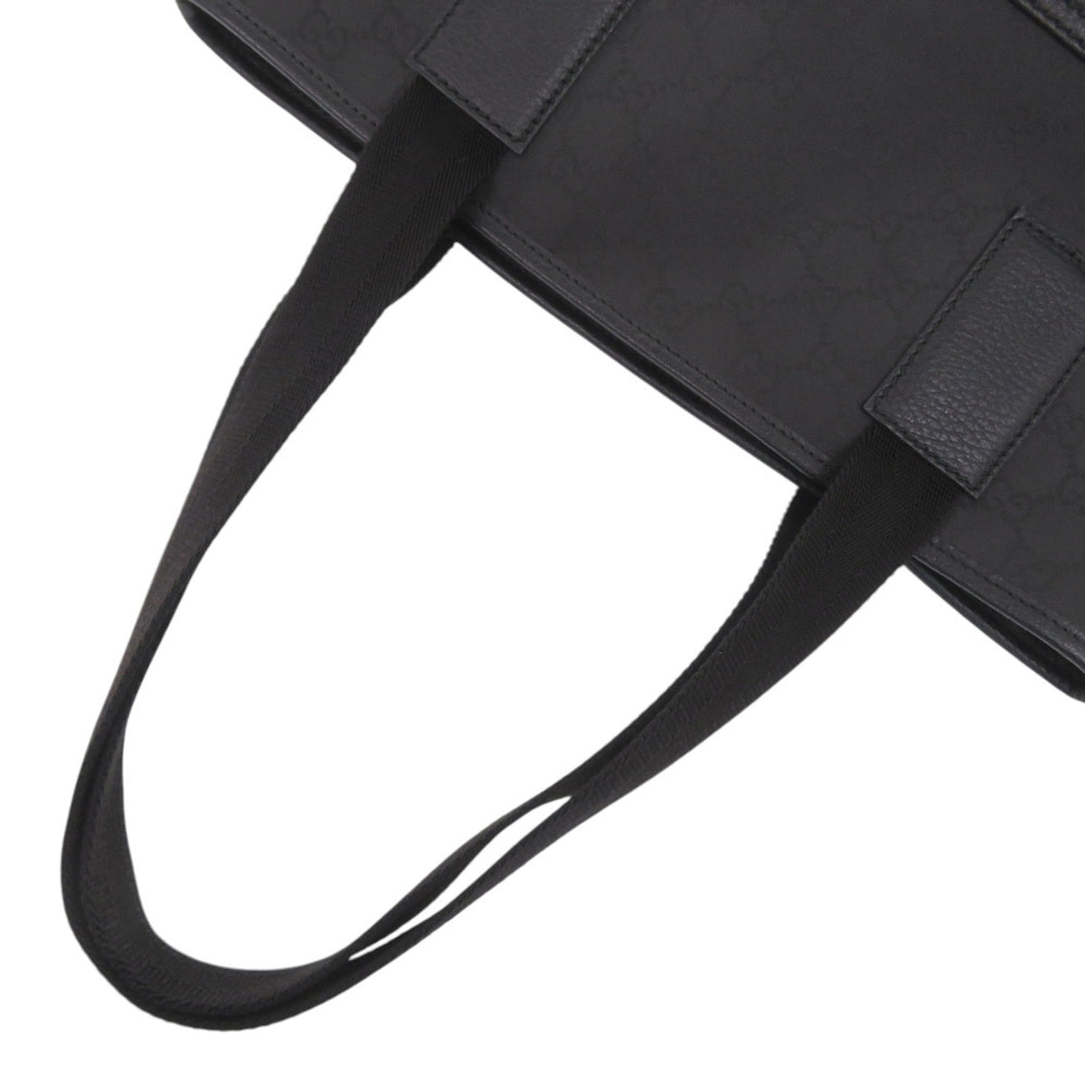 Gucci Black Nylon Leather Tote Bag (Pre-Owned)