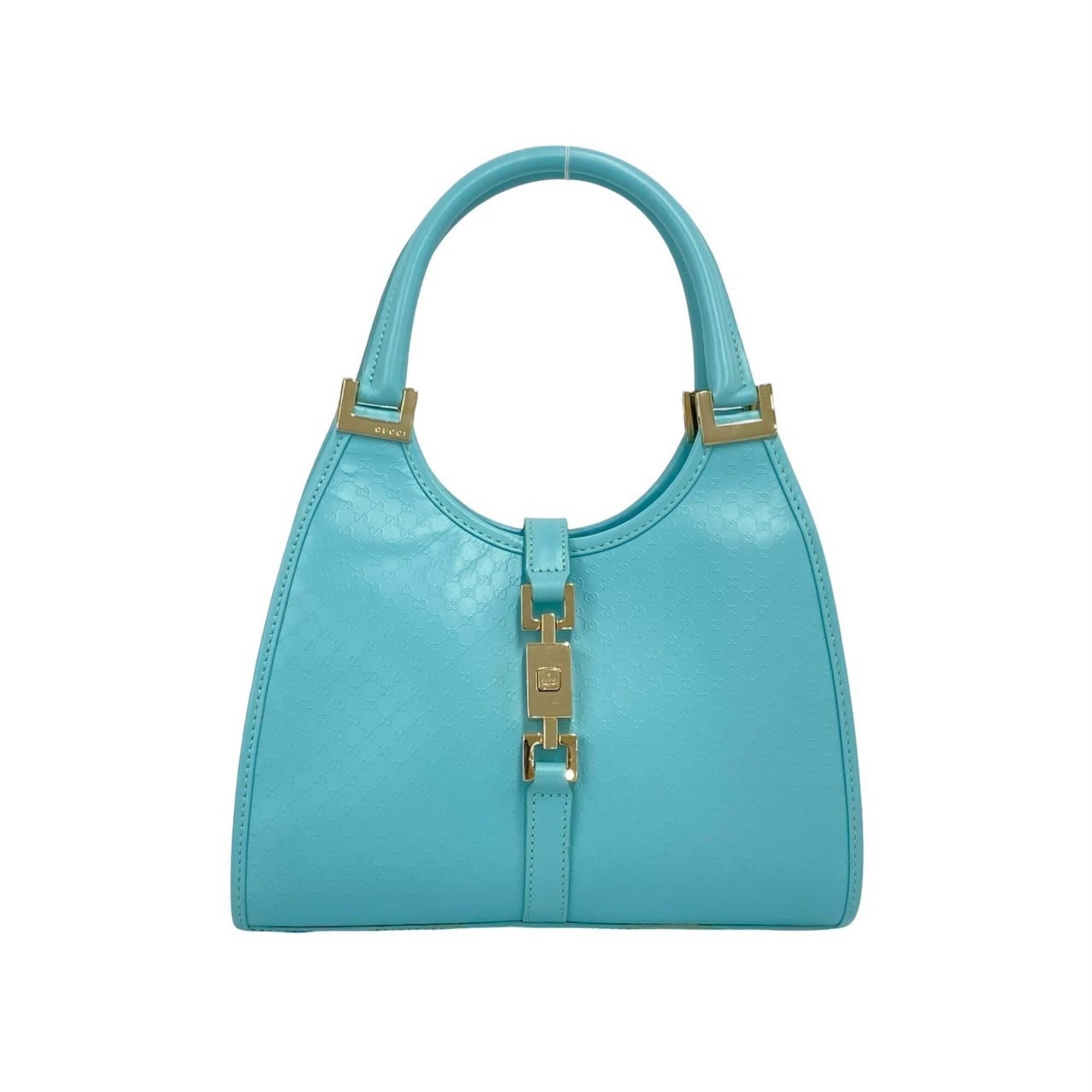 Gucci Blue Leather Handbag Tote Bag (Pre-Owned)