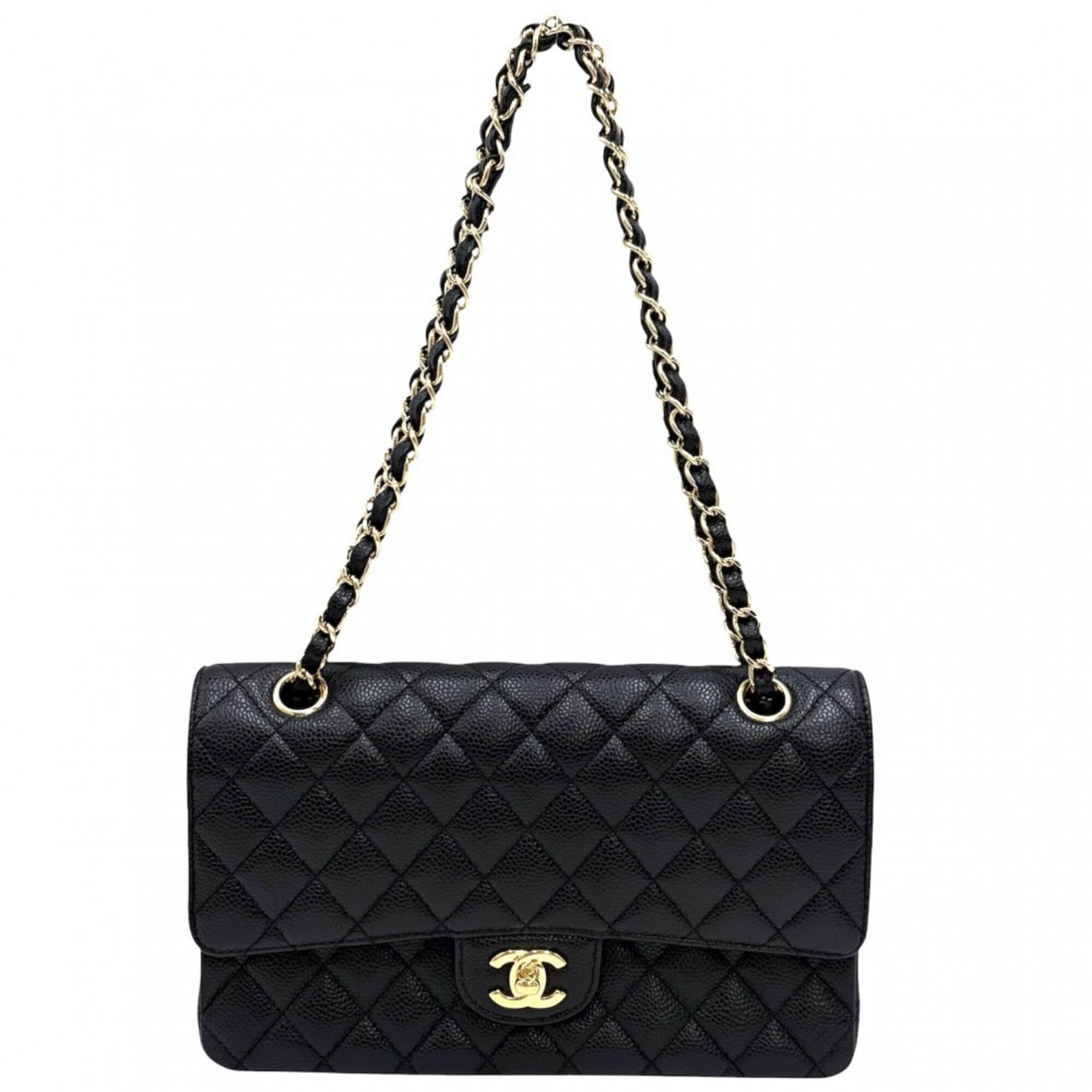 Chanel Black Grained Calfskin Shoulder Bag (Pre-Owned)