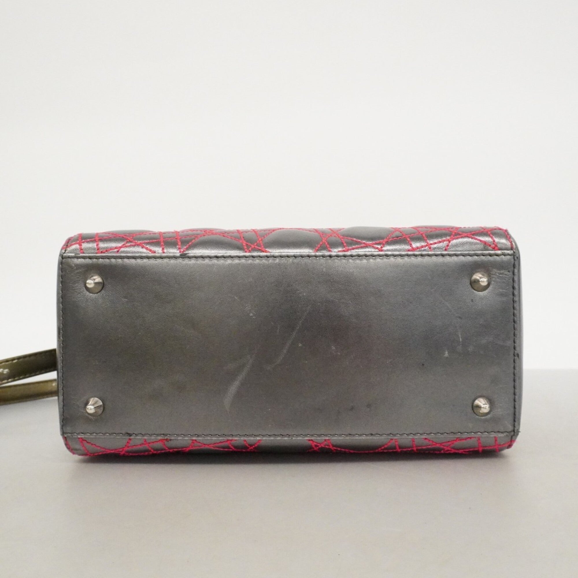Christian Dior Pink Silver Leather Handbag (Pre-Owned)