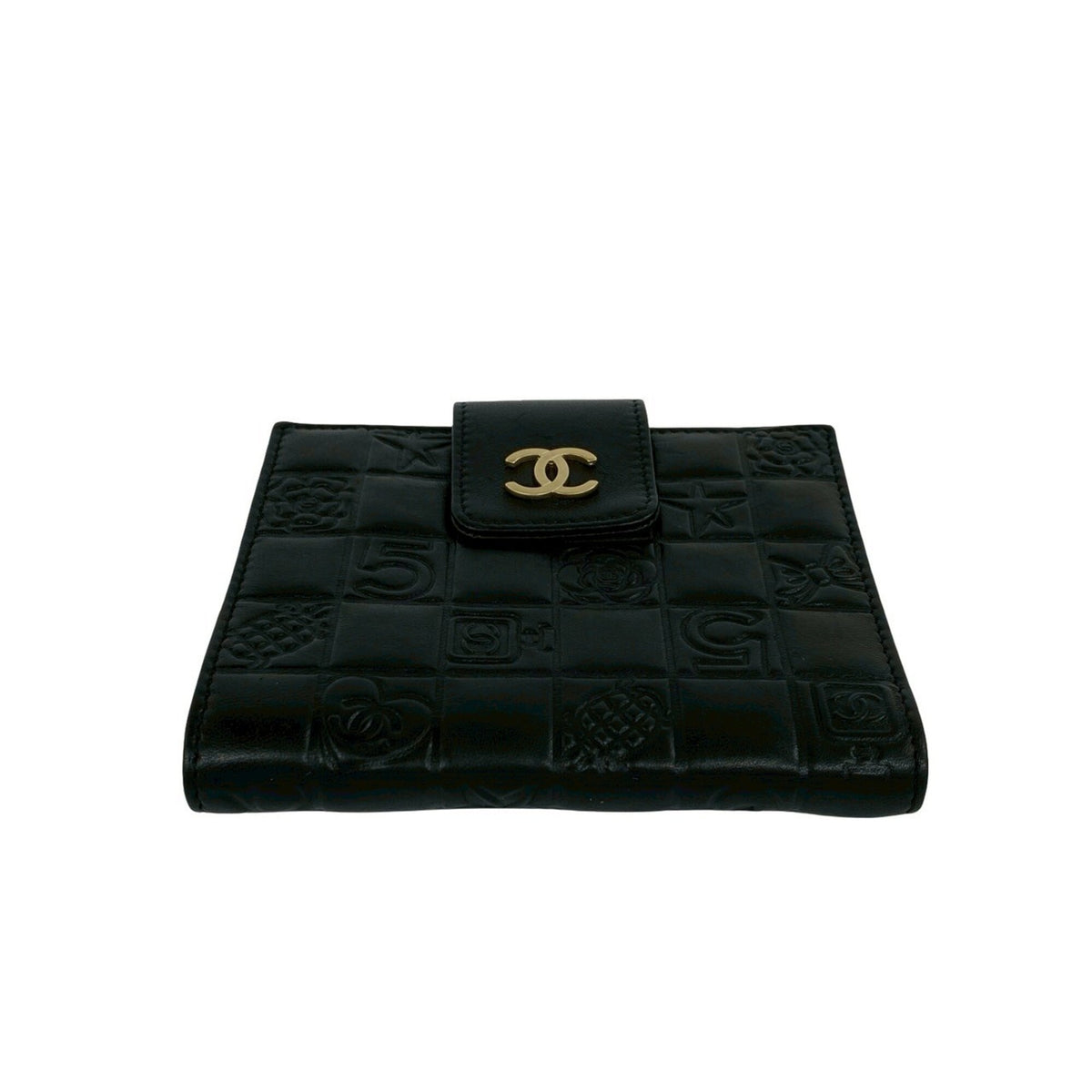 Chanel Black Leather Wallet (Bi-Fold) (Pre-Owned)