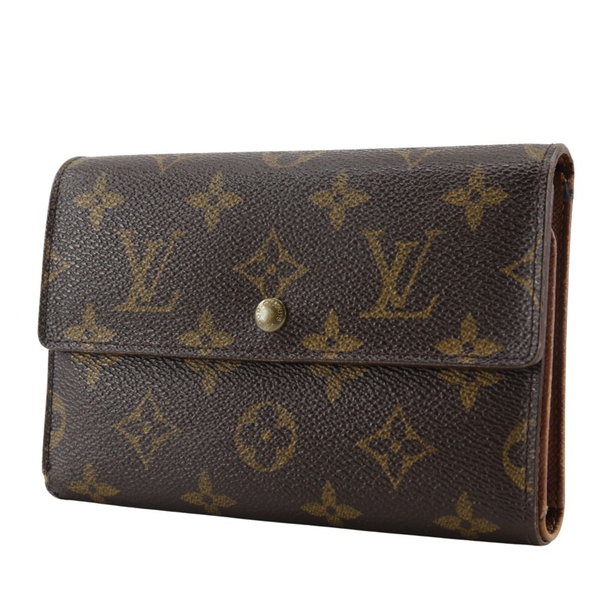 Louis Vuitton Brown Monogram Canvas Wallet (Tri-Fold) (Pre-Owned)