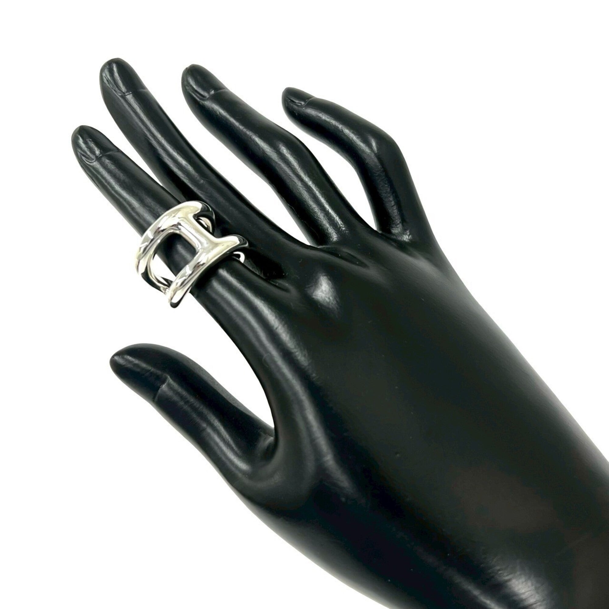 Hermes Silver Silver 925 Band Ring (Pre-Owned)