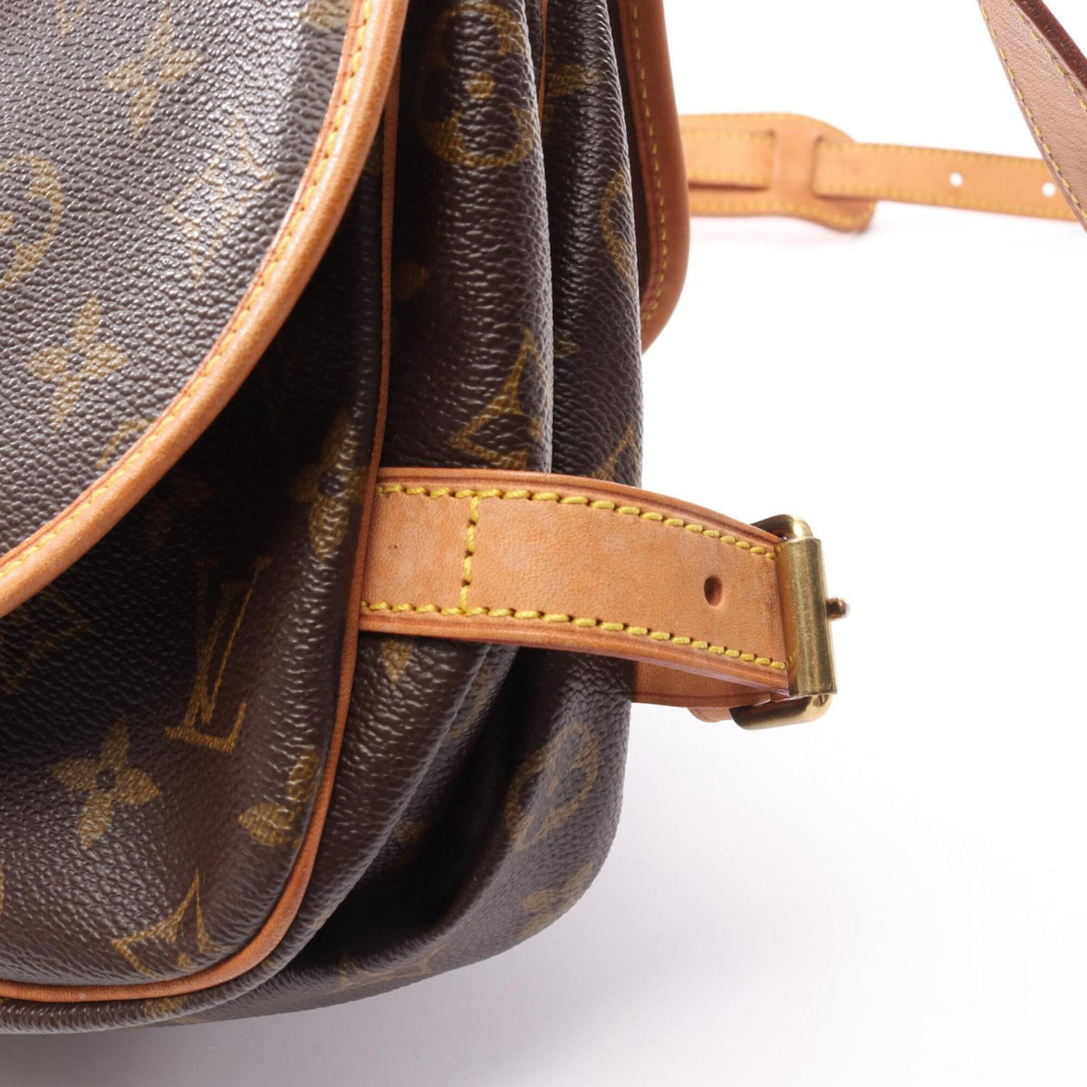 Louis Vuitton Brown Coated Canvas Leather Handbag Shoulder Bag (Pre-Owned)