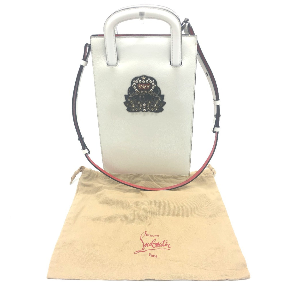 Christian Louboutin White Leather Tote Bag (Pre-Owned)