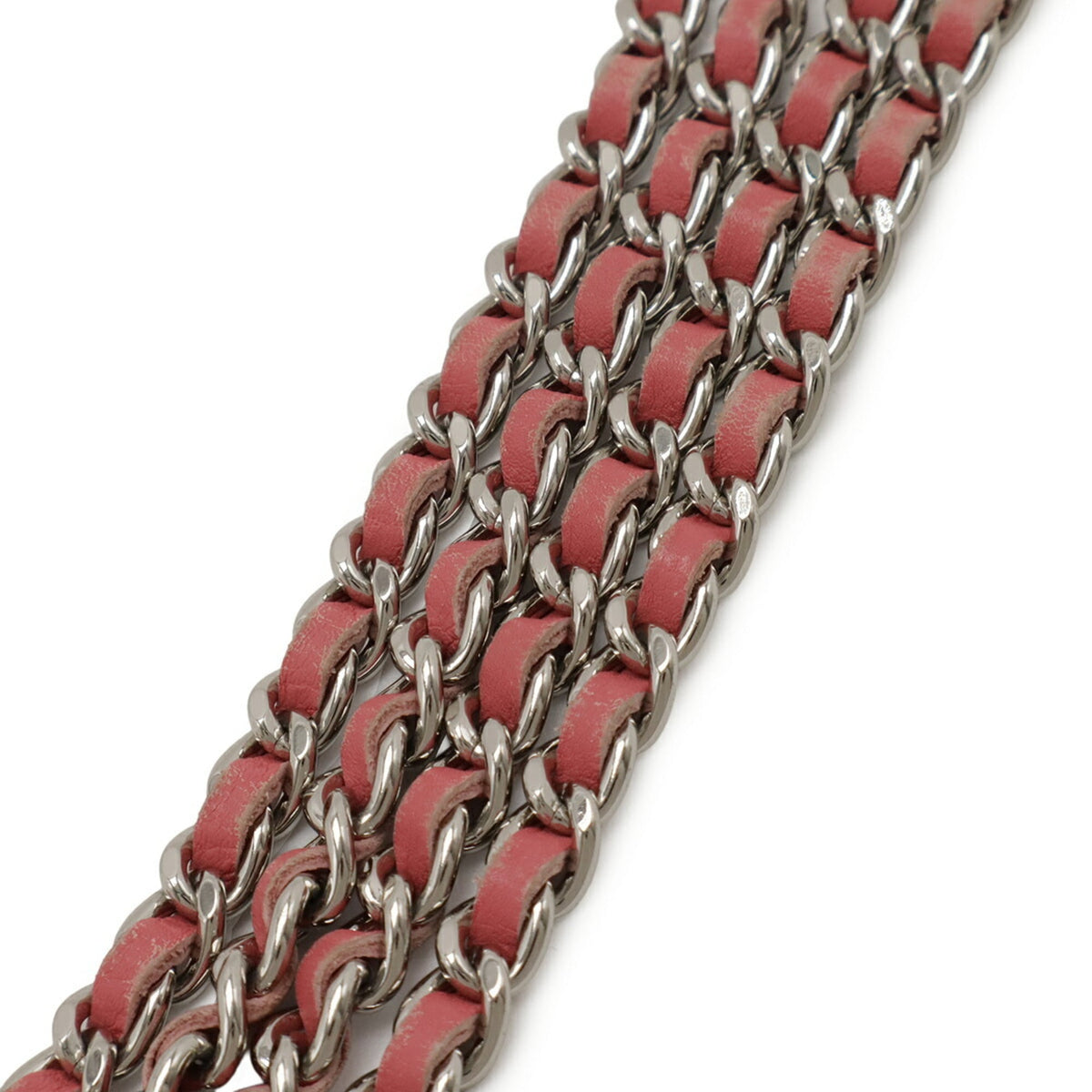 Chanel Pink Pink Red Red Color Leather Chain/Shoulder Wallet (Pre-Owned)