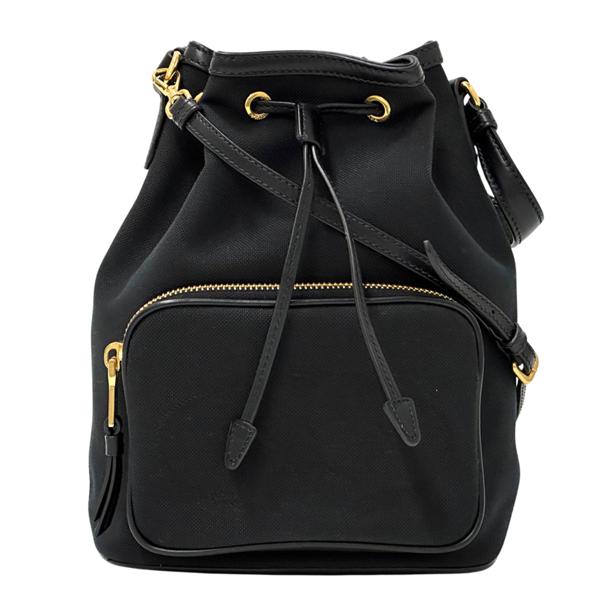 Prada Black Canvas Handbag Shoulder Bag (Pre-Owned)