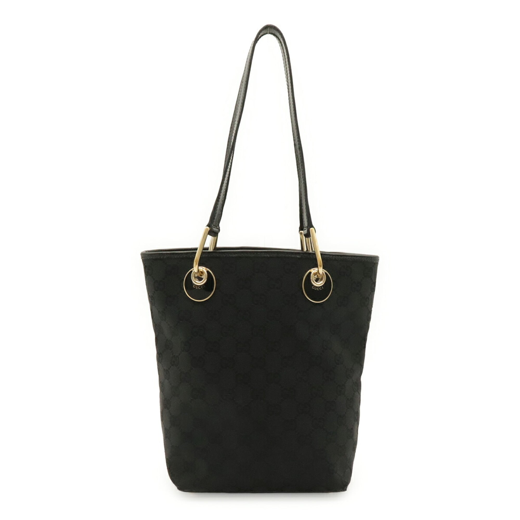 Gucci Black Gg Canvas Handbag Shoulder Bag Tote Bag (Pre-Owned)