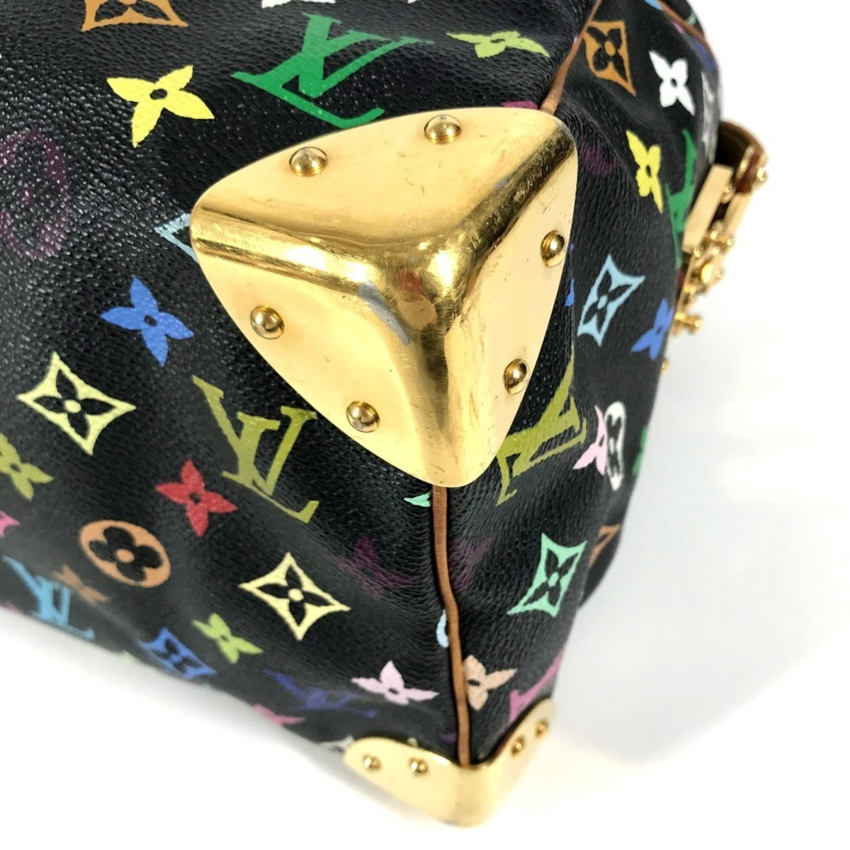 Louis Vuitton Black Noir Monogram Multicolore Canvas Boston Bag Handbag (Pre-Owned)