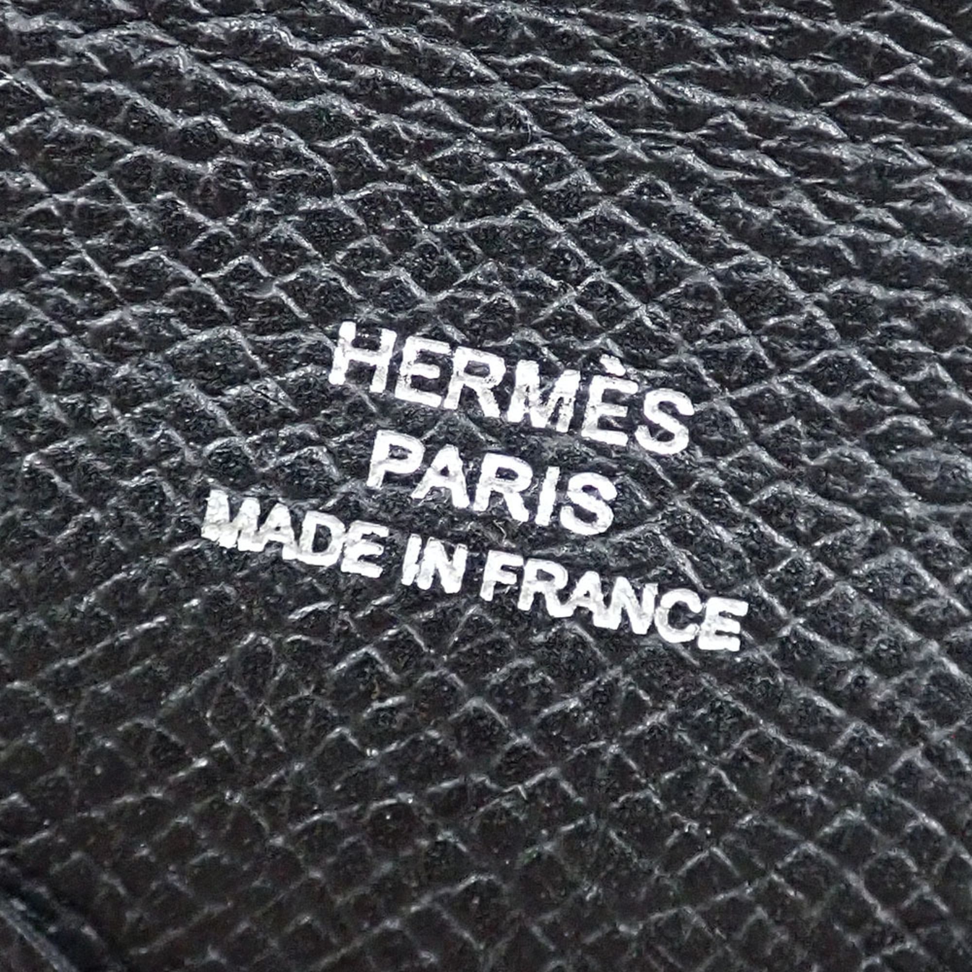 Hermes Black Leather Coin Purse/Coin Case (Pre-Owned)