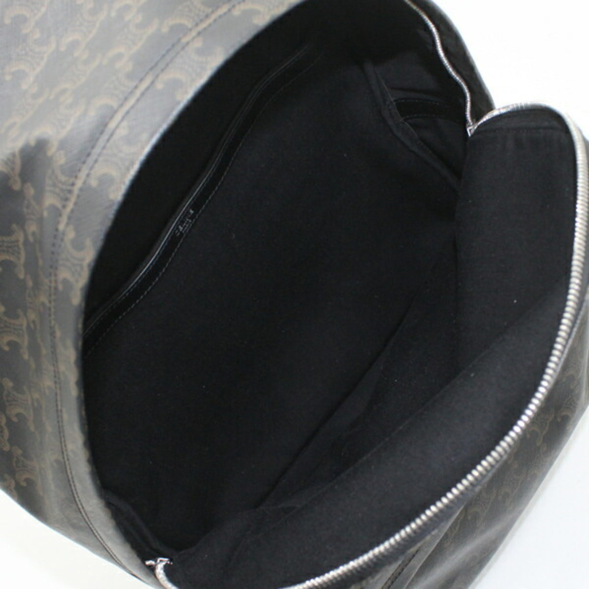 Celine Black Brown Canvas Leather Backpack (Pre-Owned)