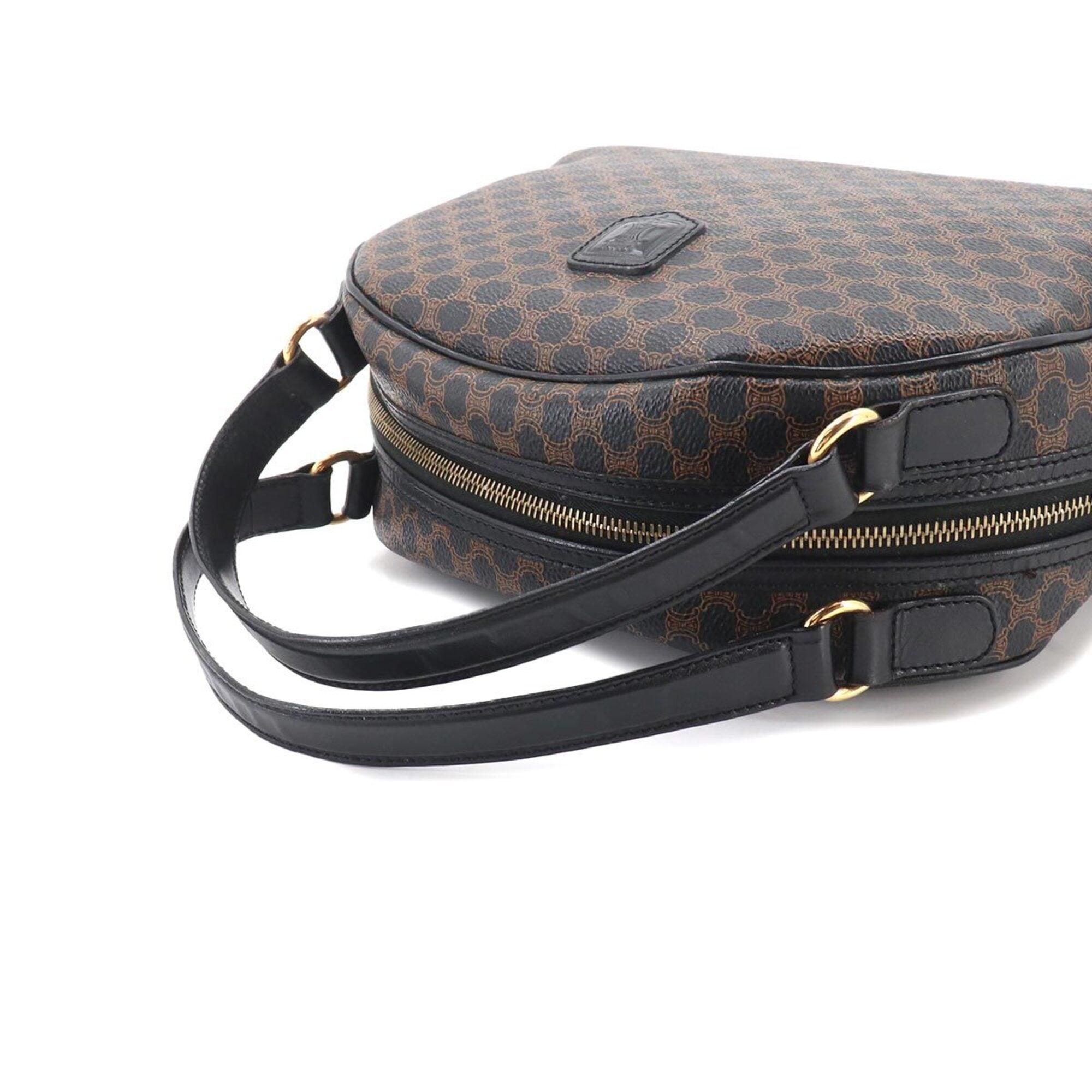 Celine Black Brown Faux Leather Handbag (Pre-Owned)