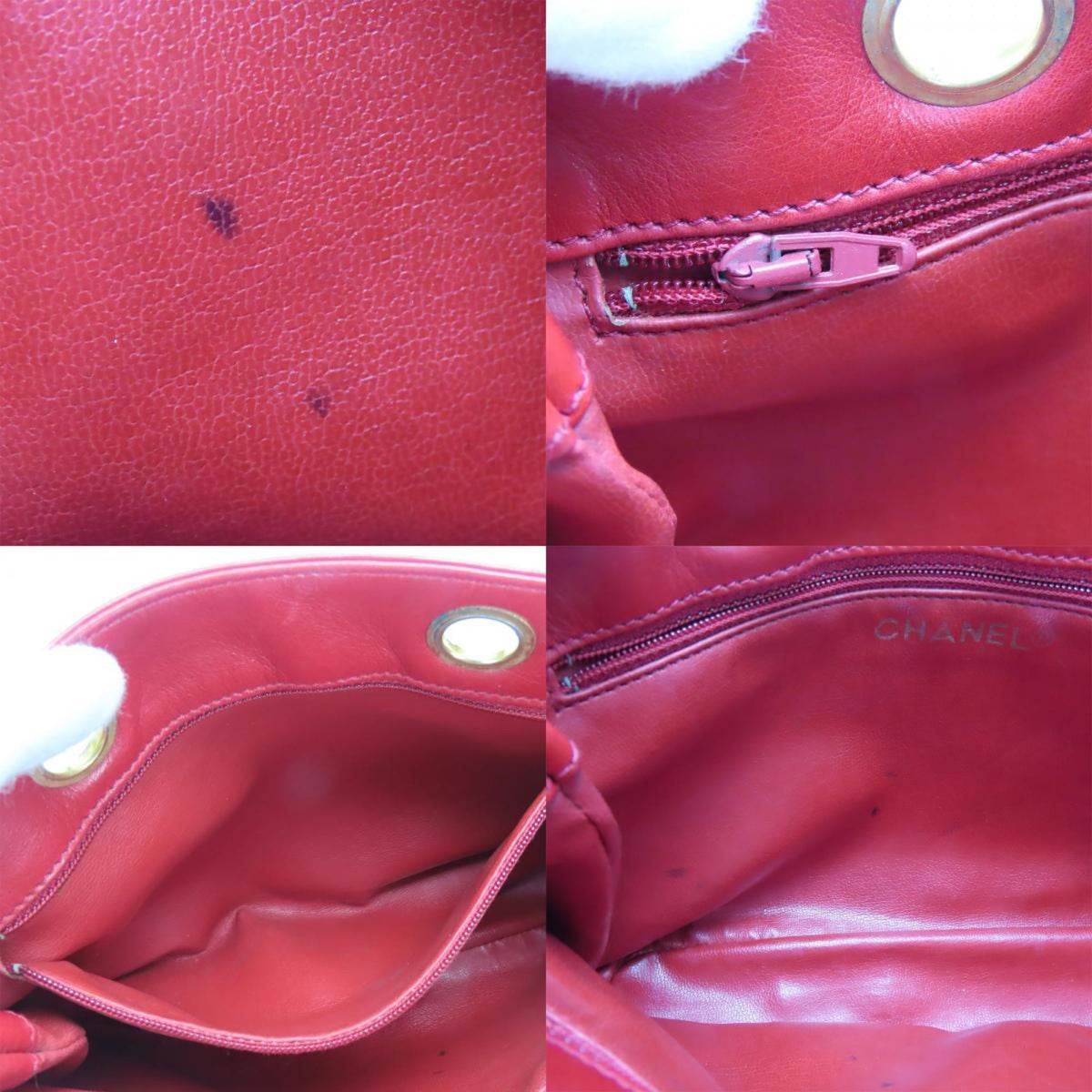 Chanel Bicolor Red Color Leather Shoulder Bag (Pre-Owned)