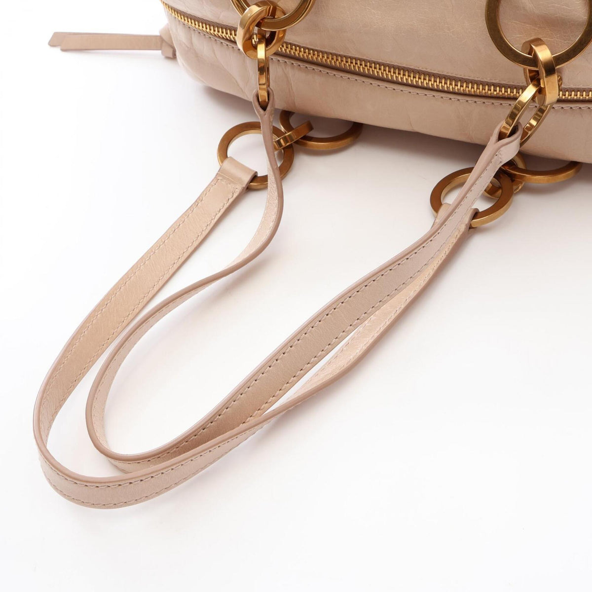 Prada Beige Leather Handbag Shoulder Bag (Pre-Owned)