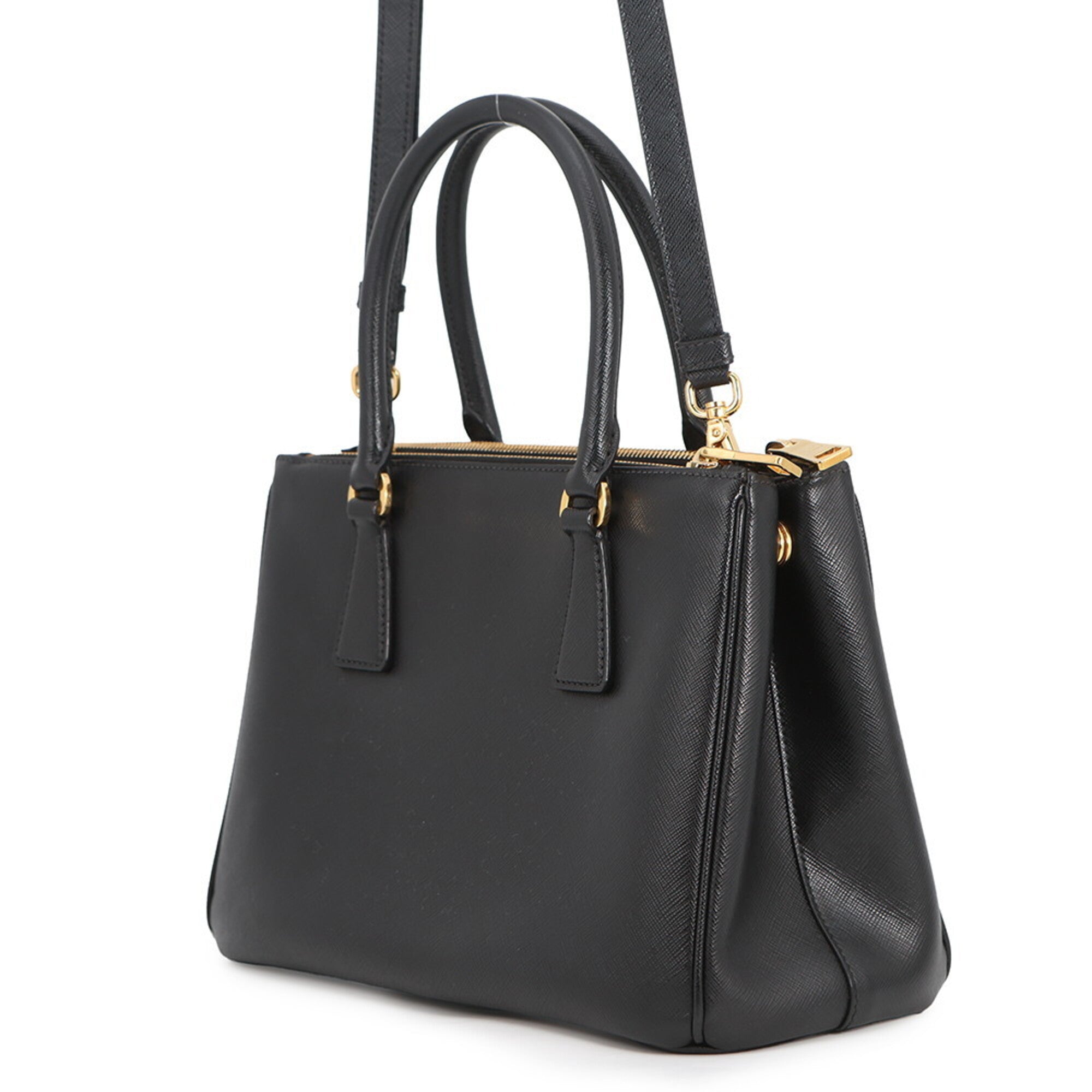 Prada Black Leather Handbag Shoulder Bag (Pre-Owned)