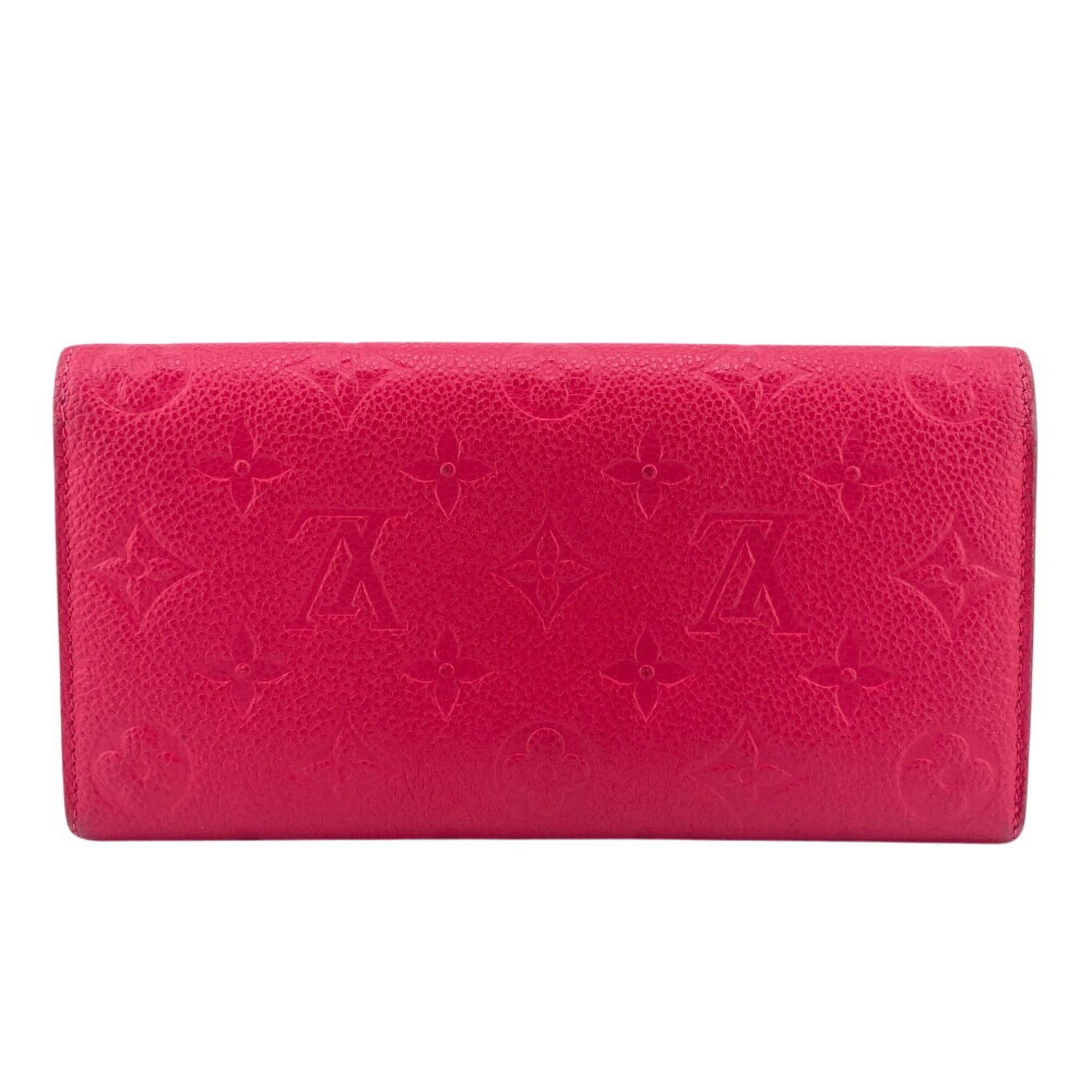 Louis Vuitton Gray Pink Monogram Empreinte Long Wallet (Tri-Fold) (Pre-Owned)