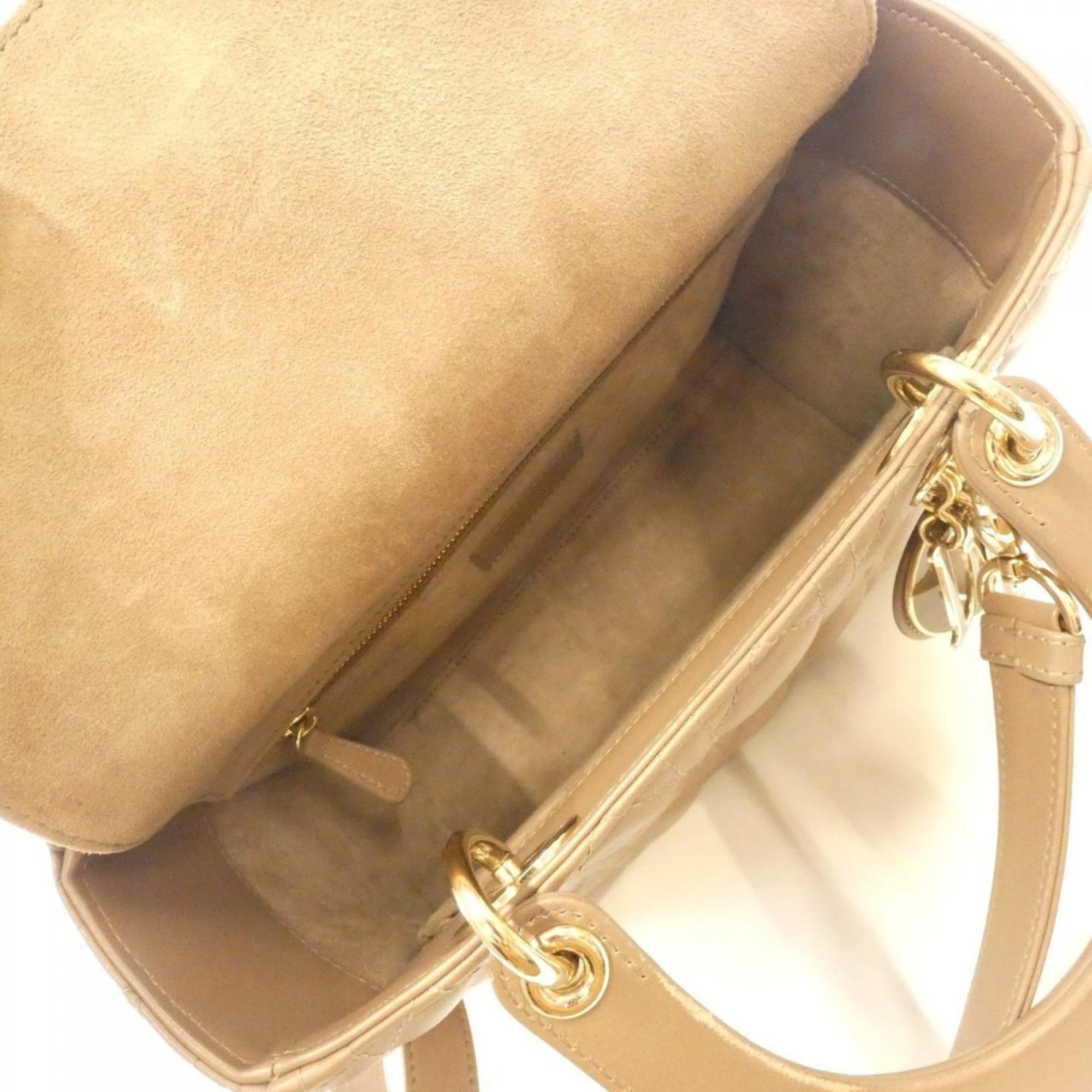 Christian Dior Brown Leather Handbag Shoulder Bag (Pre-Owned)