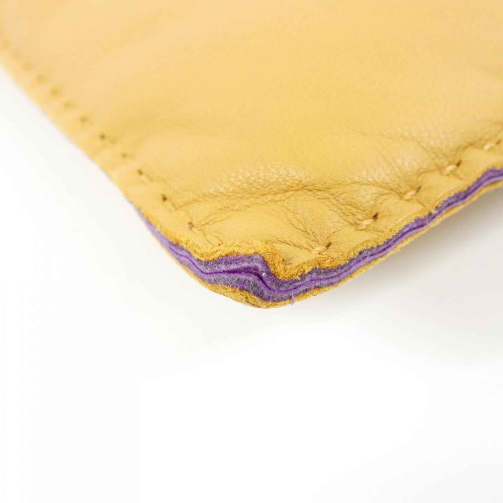 Hermes Beige Violet Agneau Milo Swift Leather Handbag Pouch (Pre-Owned)