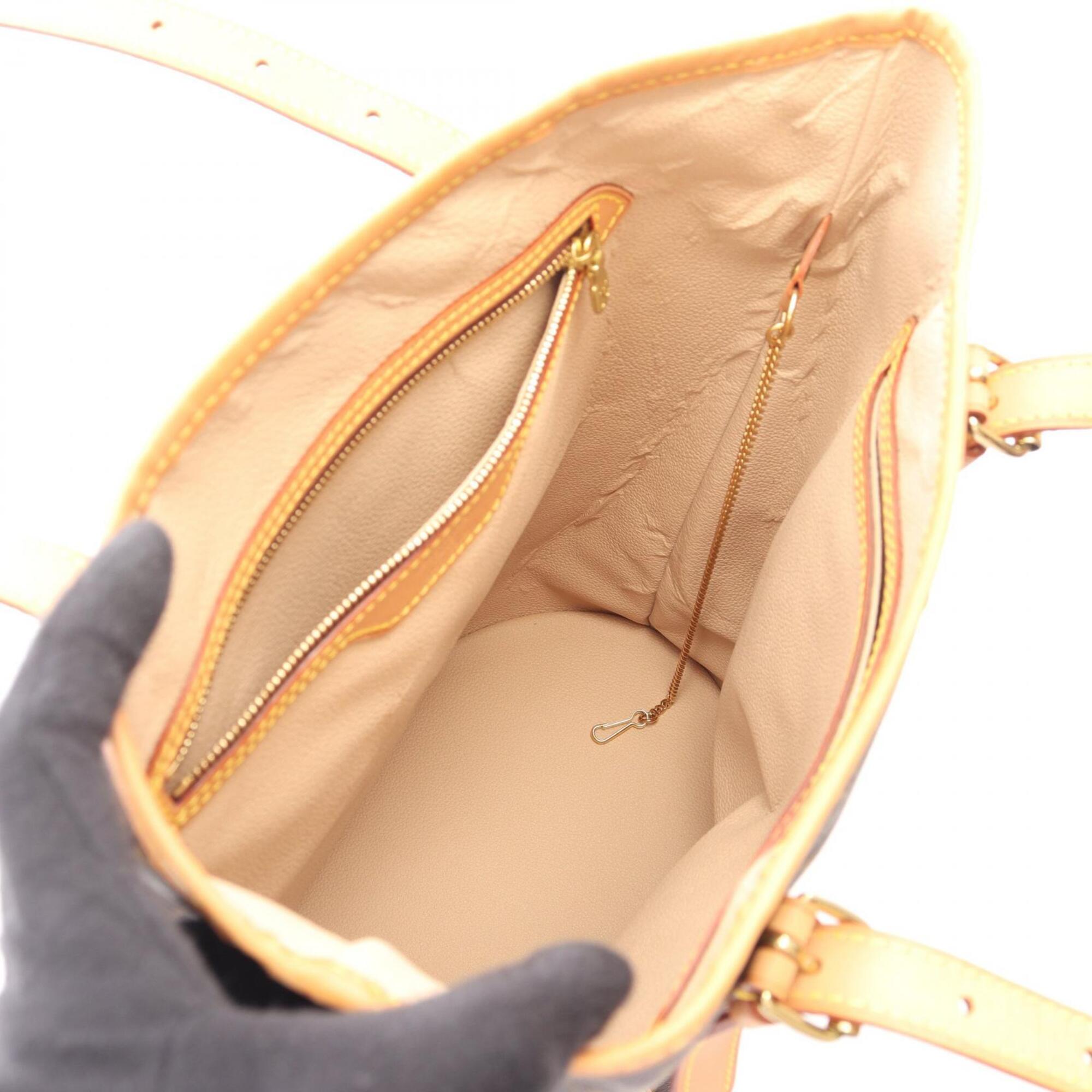 Louis Vuitton Brown Coated Canvas Leather Handbag Pouch Shoulder Bag (Pre-Owned)