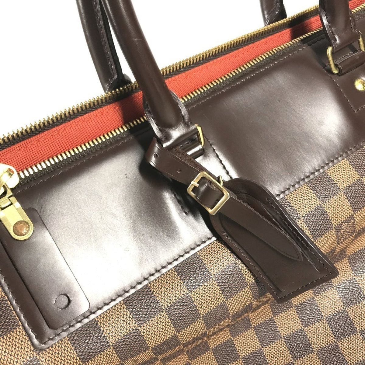 Louis Vuitton Brown Damier Canvas Boston Bag Handbag Tote Bag (Pre-Owned)