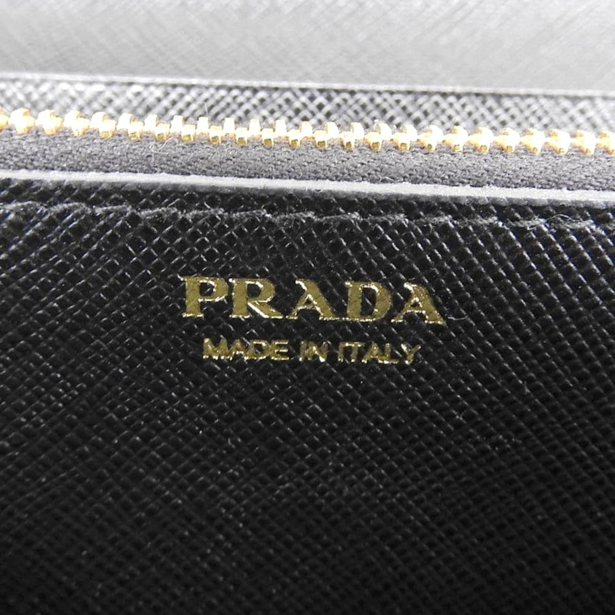 Prada Black Saffiano Triangle Long Wallet (Bi-Fold) (Pre-Owned)