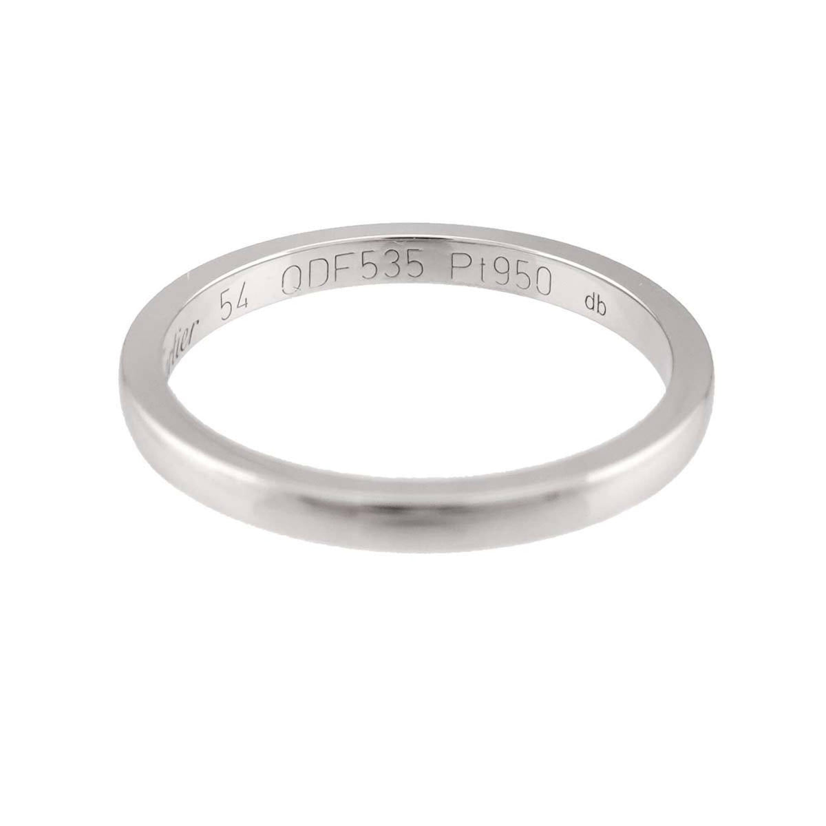 Cartier Silver Platinum 950 Band Ring (Pre-Owned)