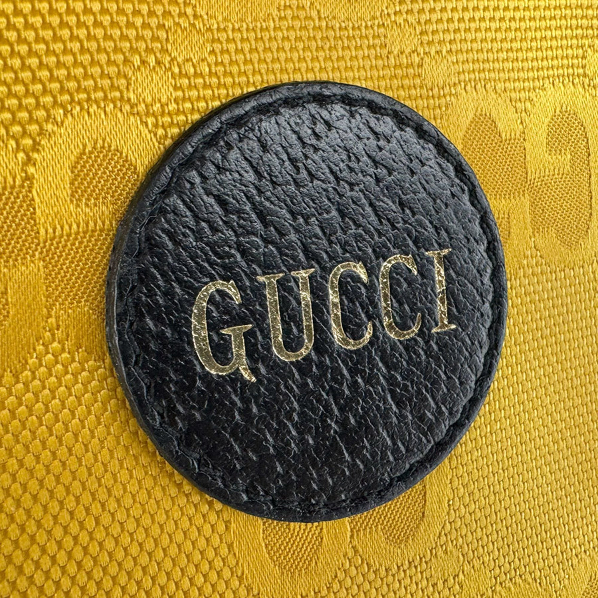 Gucci Black Yellow Nylon Leather Shoulder Bag (Pre-Owned)