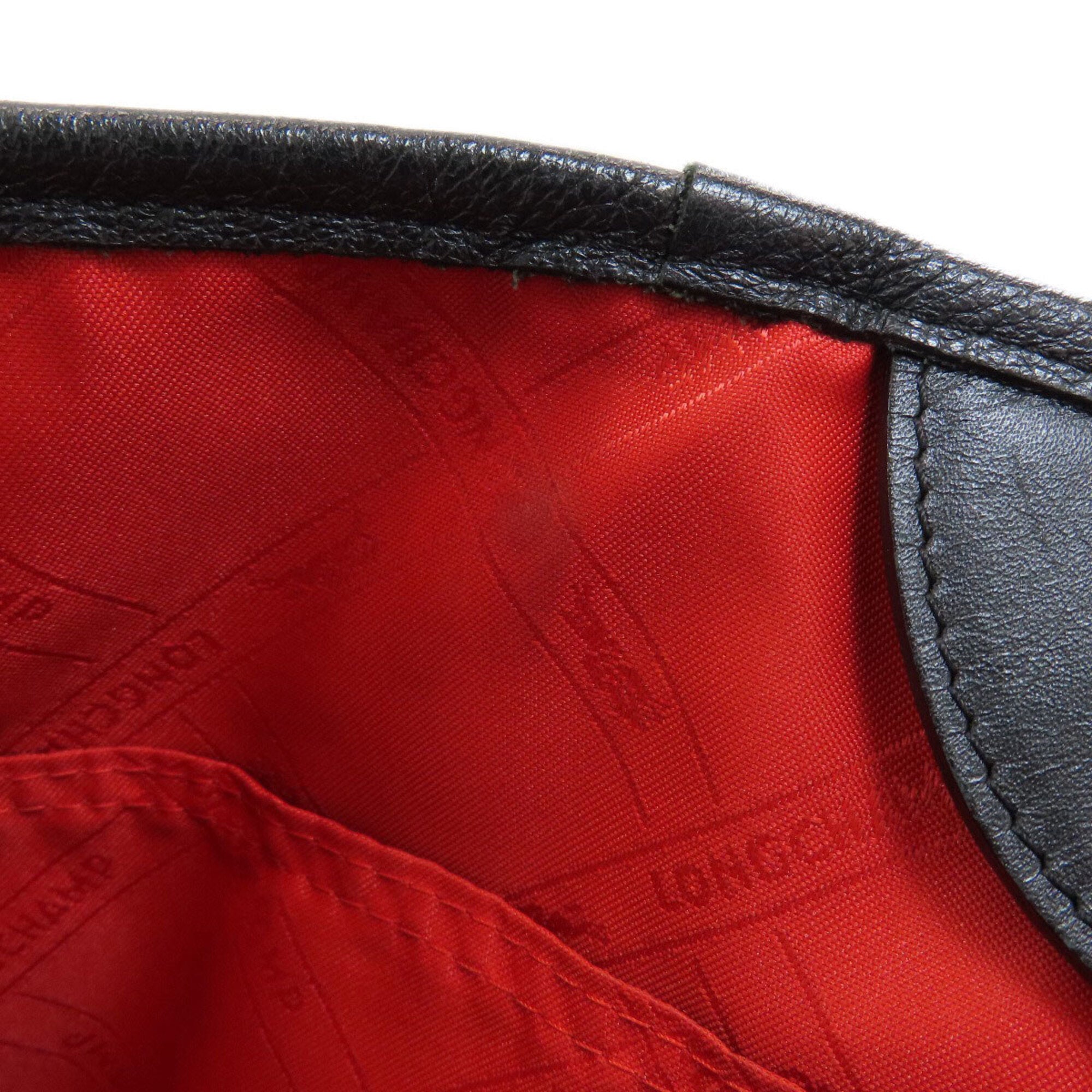 Longchamp Black Leather Handbag (Pre-Owned)