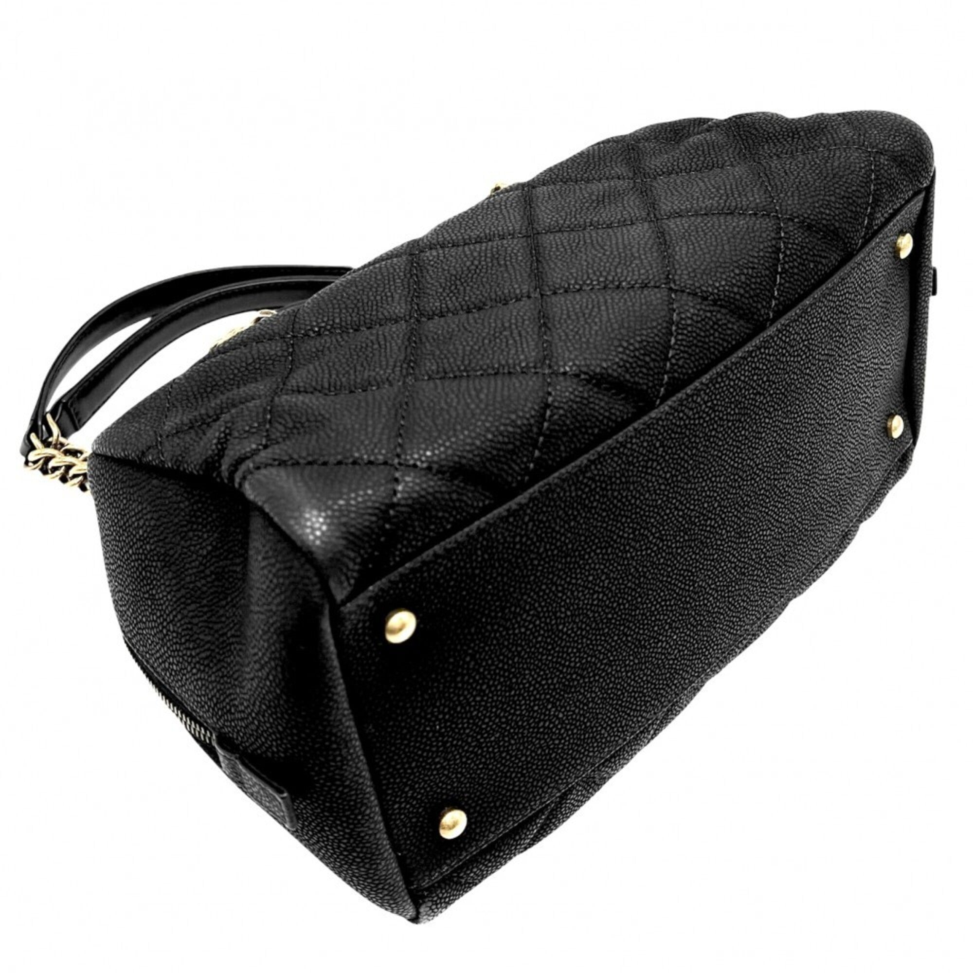 Chanel Black Leather Handbag Shoulder Bag (Pre-Owned)