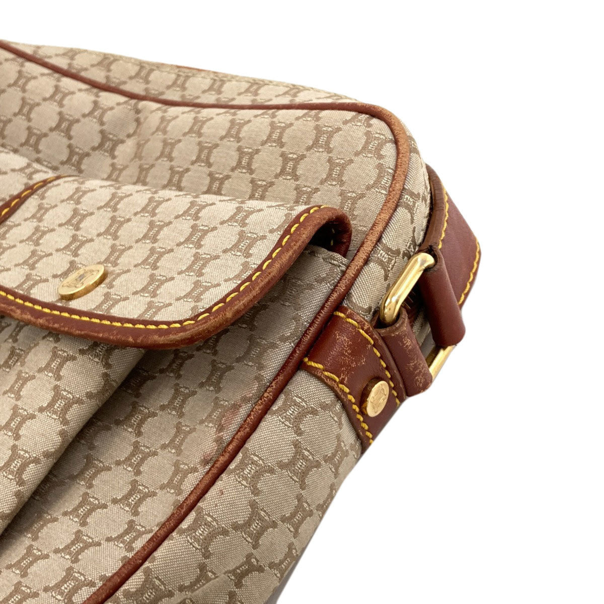 Celine Brown Canvas Shoulder Bag (Pre-Owned)