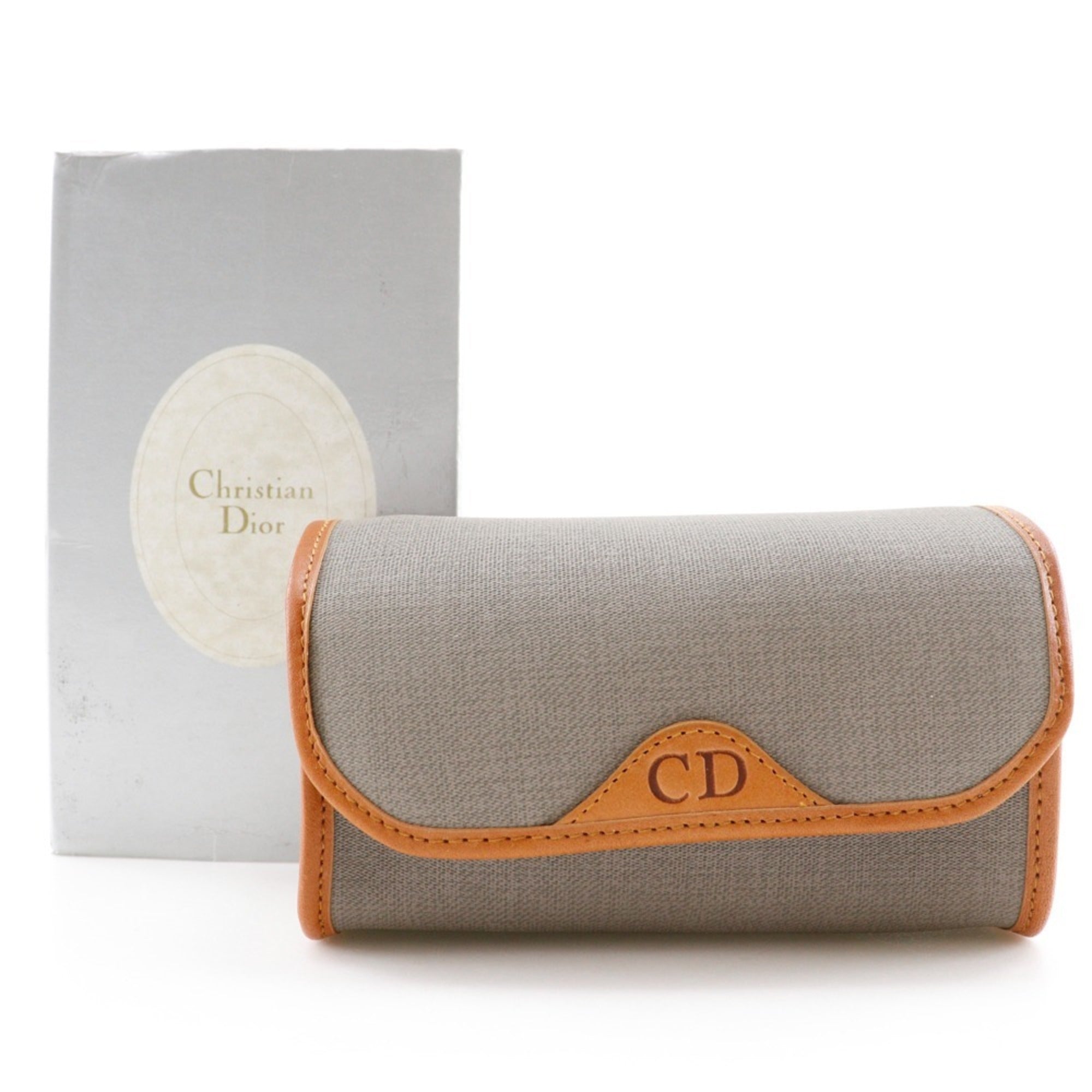 Christian Dior Gray Pvc Pouch (Pre-Owned)