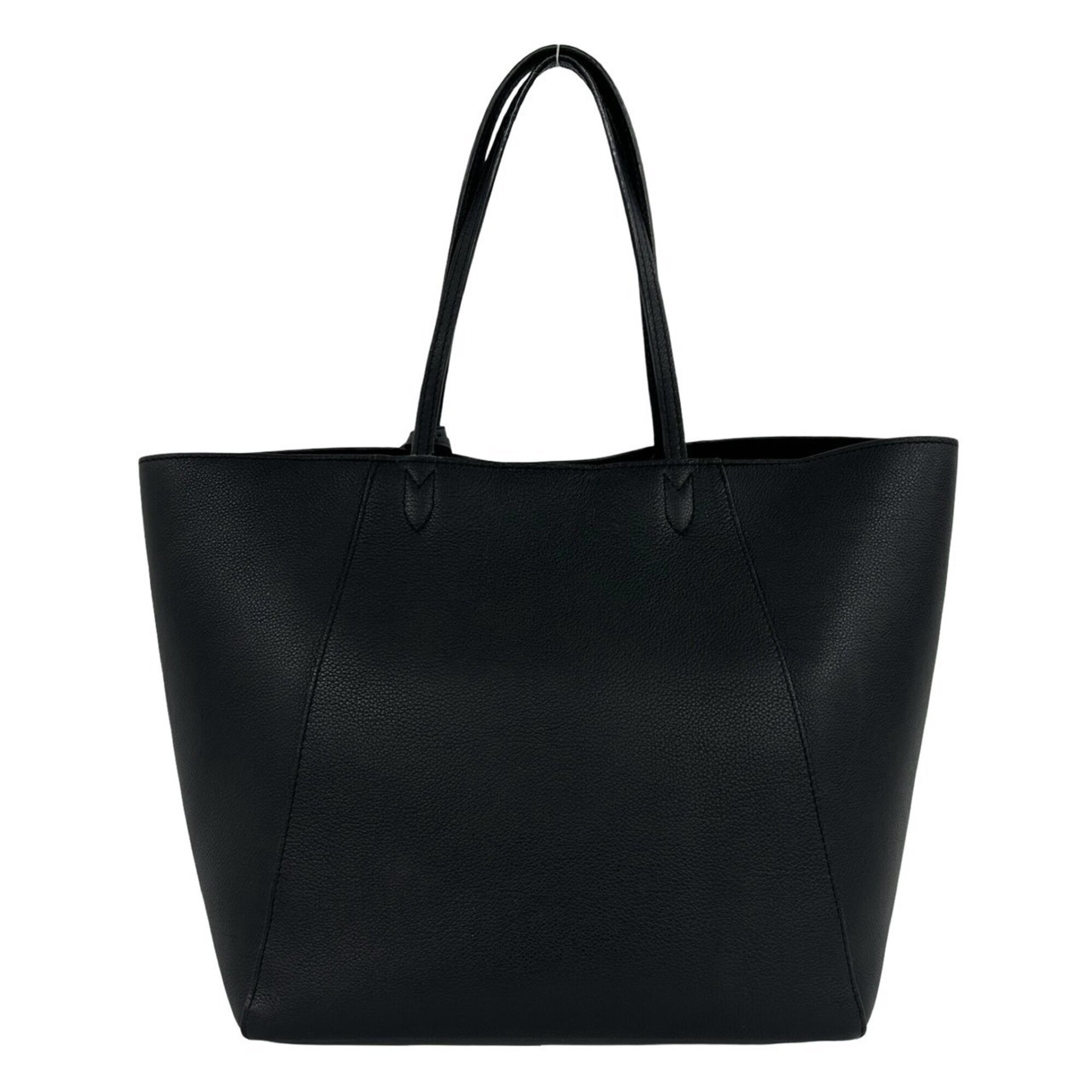 Louis Vuitton Black Leather Shoulder Bag Tote Bag (Pre-Owned)