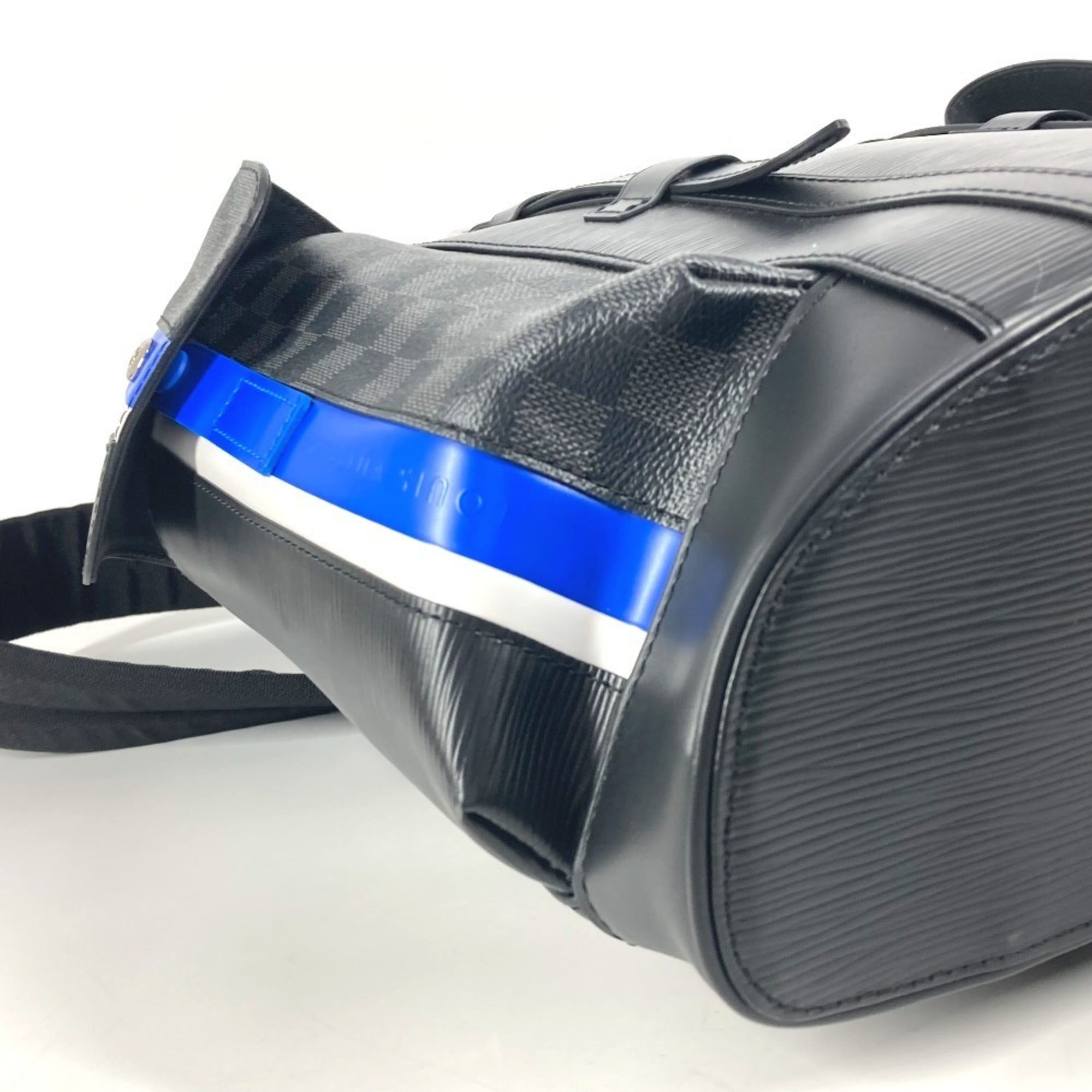 Louis Vuitton Black Blue Monogram Eclipse Epi Leather Backpack (Pre-Owned)