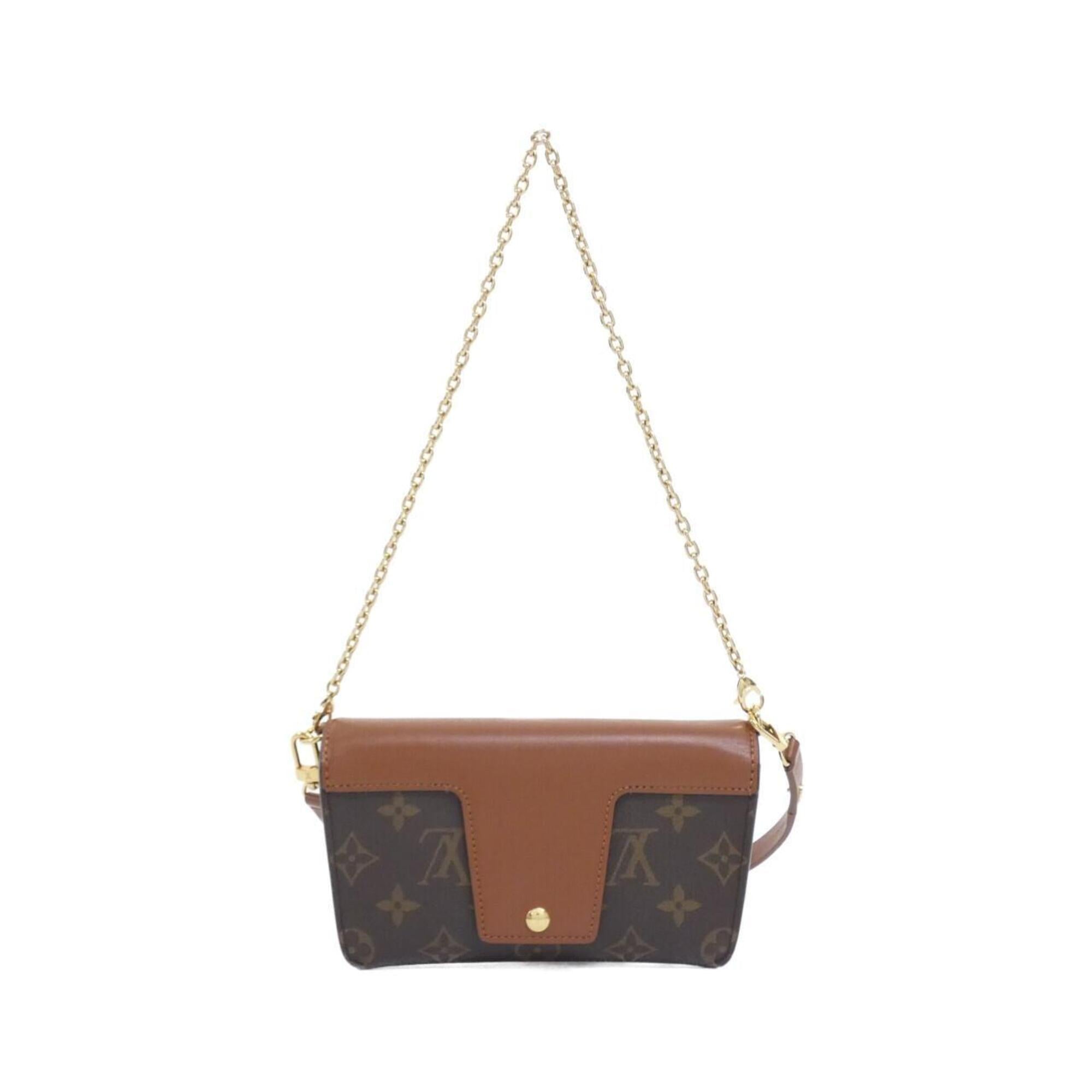 Louis Vuitton Caramel Marron Coated Canvas Leather Shoulder Bag (Pre-Owned)