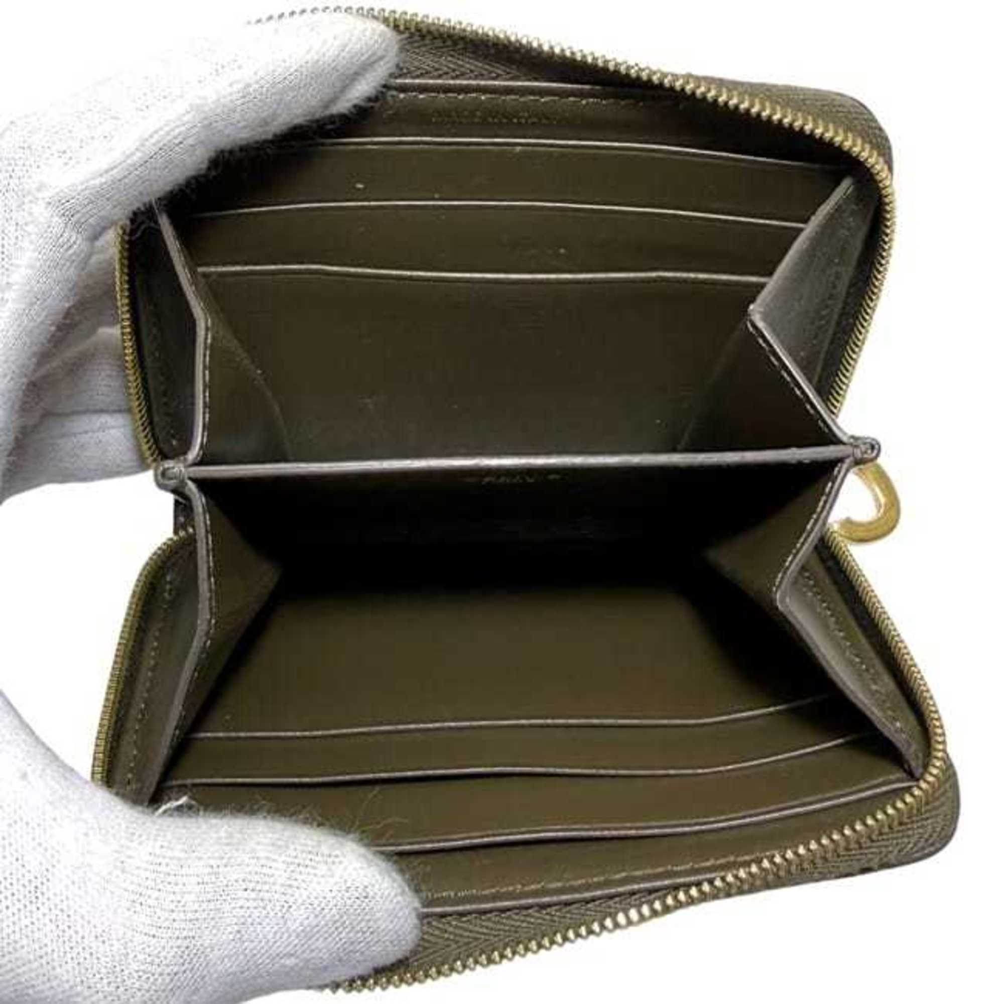 Celine Green Khaki Leather Coin Purse/Coin Case (Pre-Owned)