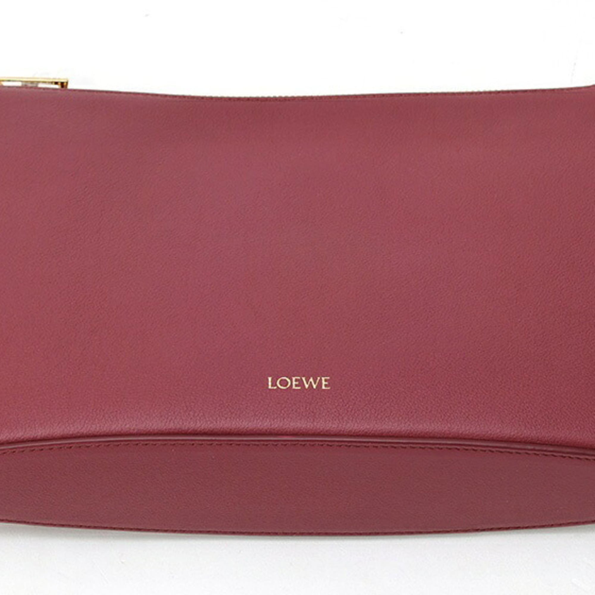 Loewe Bordeaux Leather Clutch Bag (Pre-Owned)