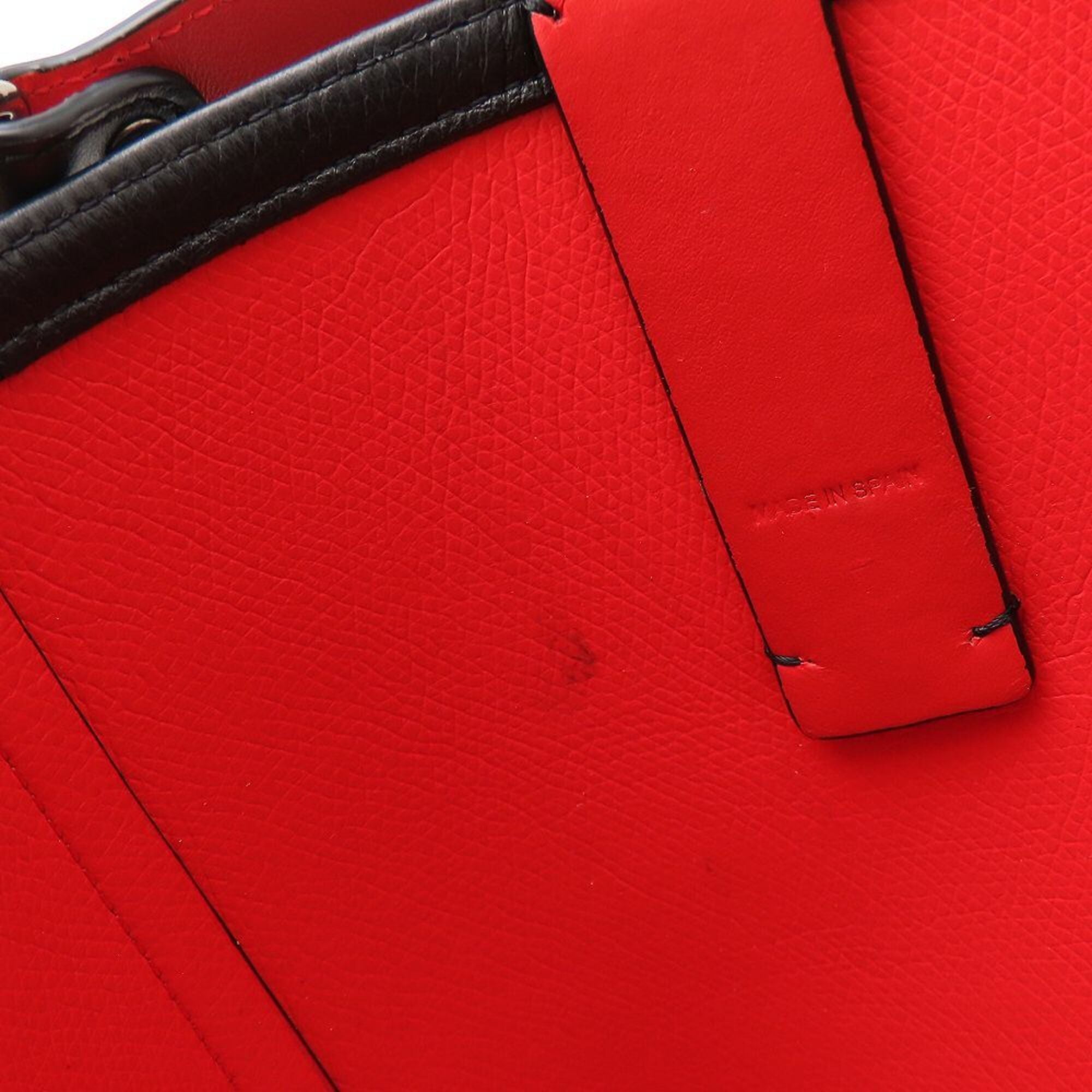 Christian Louboutin Black Red Color Leather Handbag (Pre-Owned)