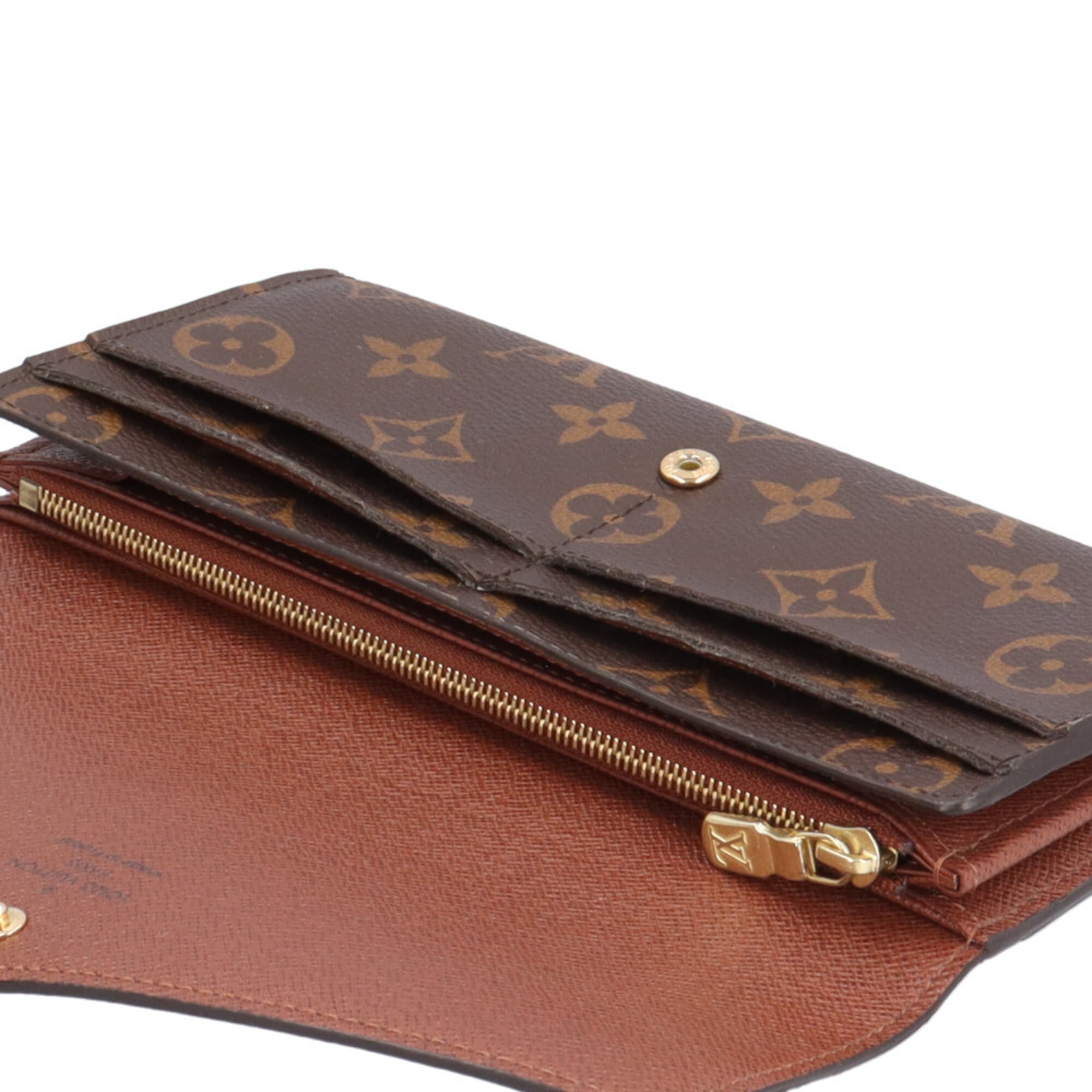 Louis Vuitton Monogram Brown Marron Monogram Canvas Long Wallet (Bi-Fold) (Pre-Owned)